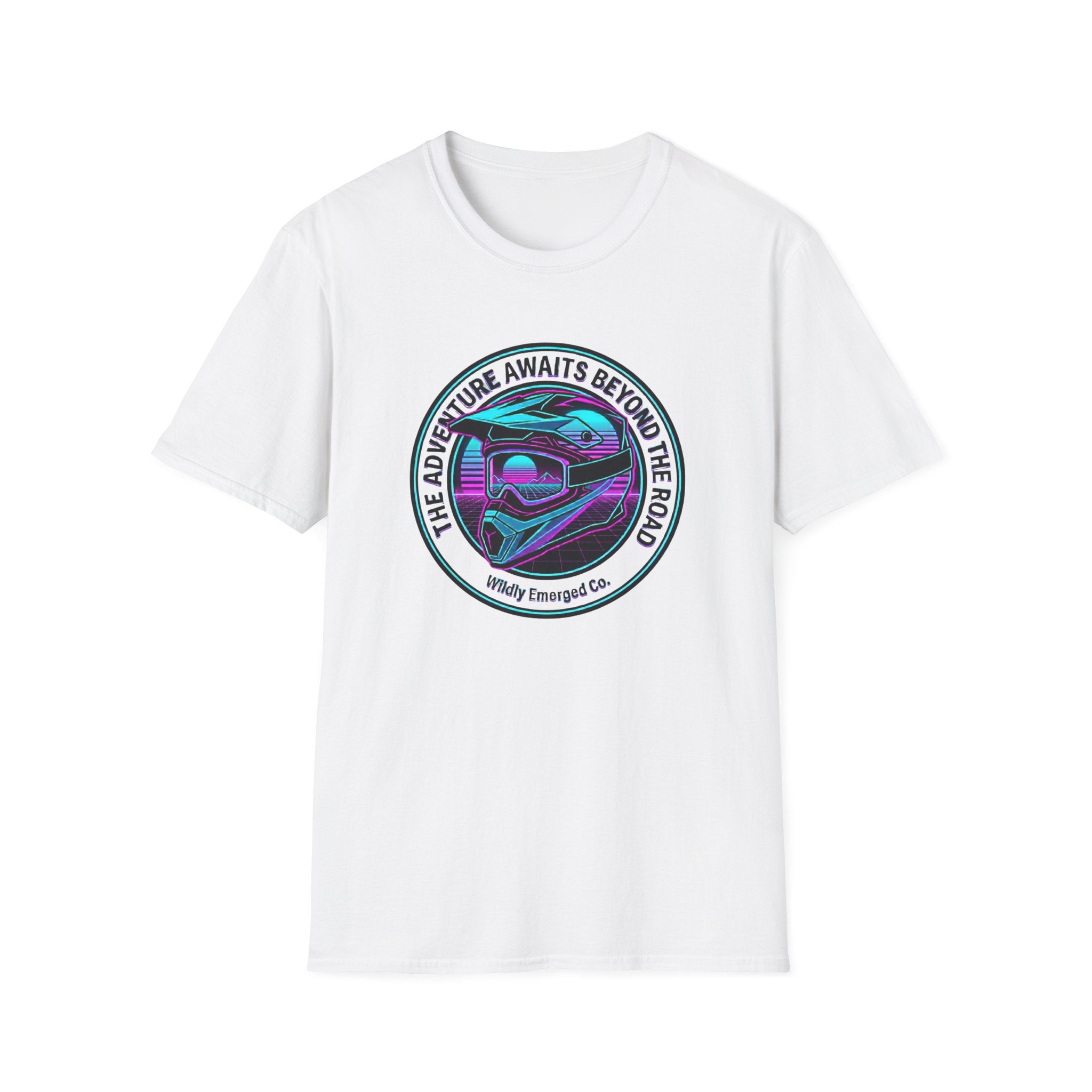 Adventure Helmet— "The Adventure Awaits Beyond the Road" Motorcycle Tee