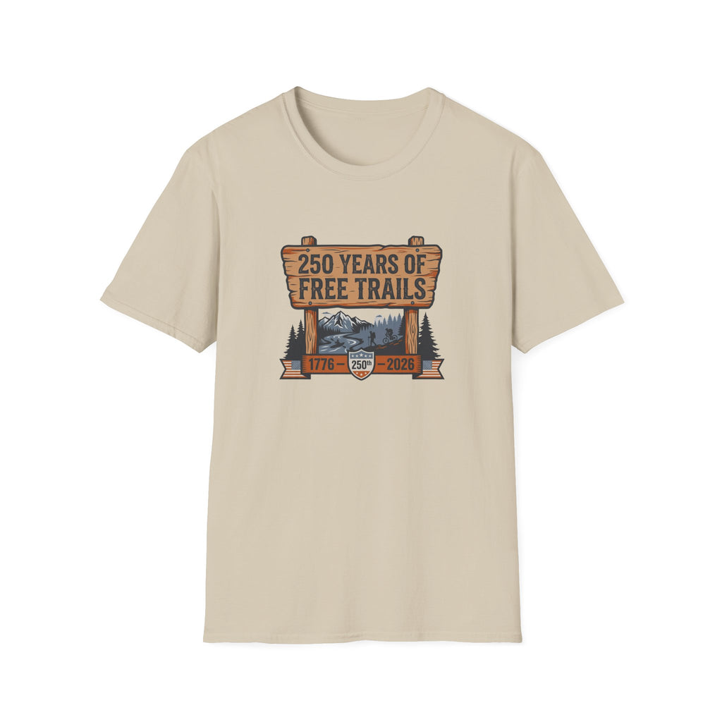 250 Years of Free Trails — Patriotic National Trails Hiking Tee (1776–2026)