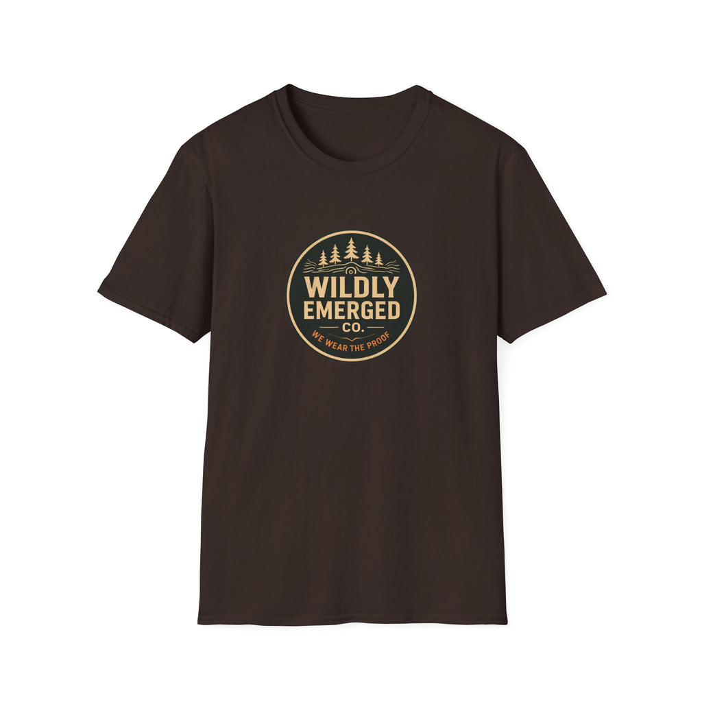 Wildly Emerged Co. Vintage Adventure T-Shirt — Outdoor Forest Logo Tee
