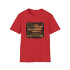 Patriotic USA Map — 'Land of the Free' Vintage Flag Tee