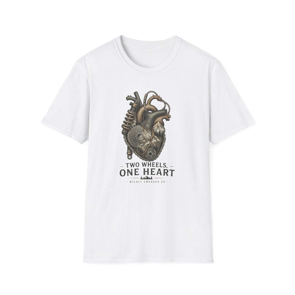 Motorcycle Heart — "Two Wheels, One Heart" Vintage Bike Tee