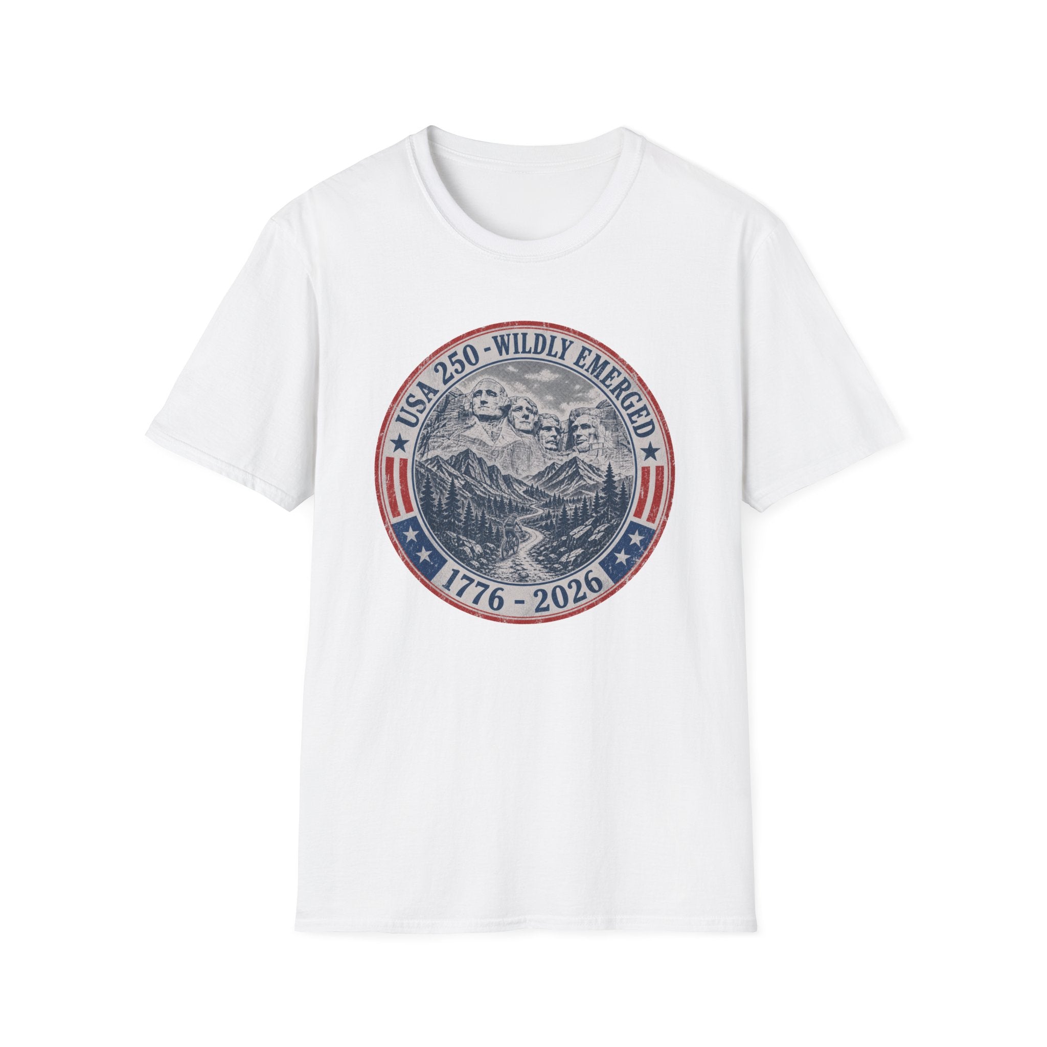 USA 250th - Mount Rushmore Mountain Biking Tee