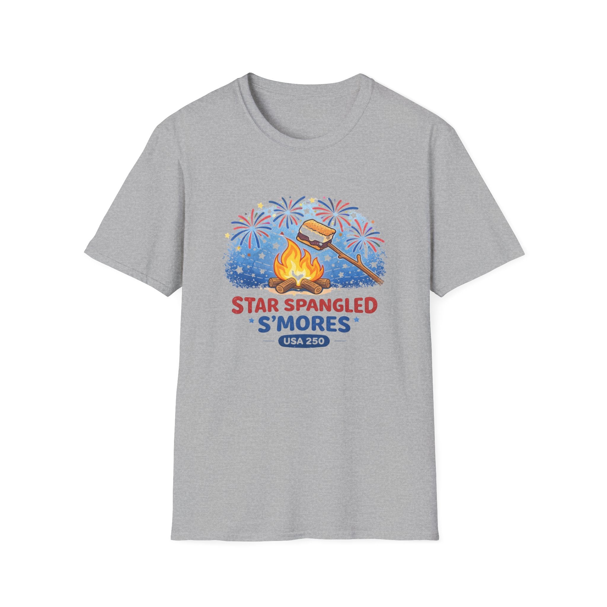 Star Spangled S'mores Campfire Tee (Fourth of July BBQ Patriotic Fireworks)
