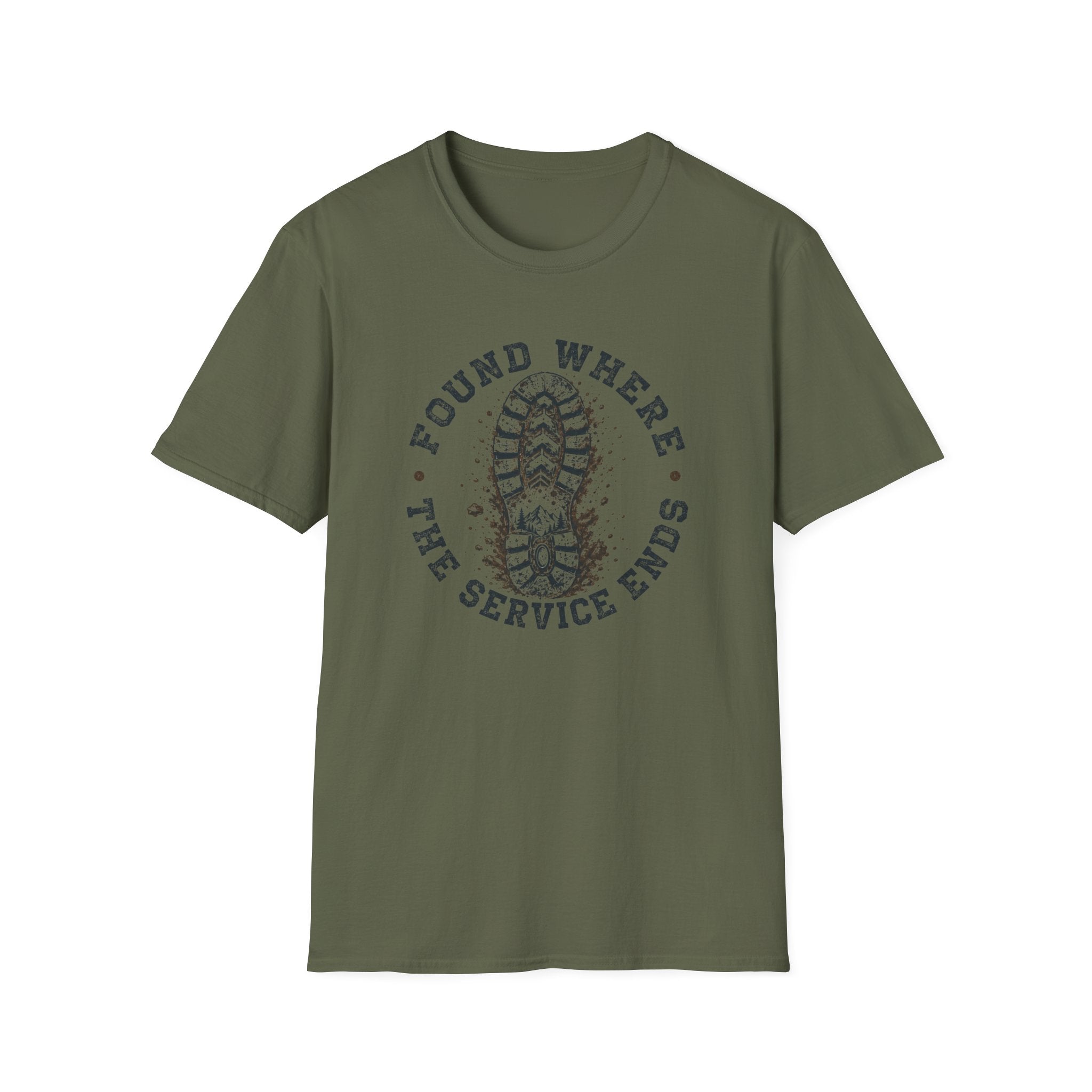 Found Where The Service Ends — Hiking Boot Print Tee