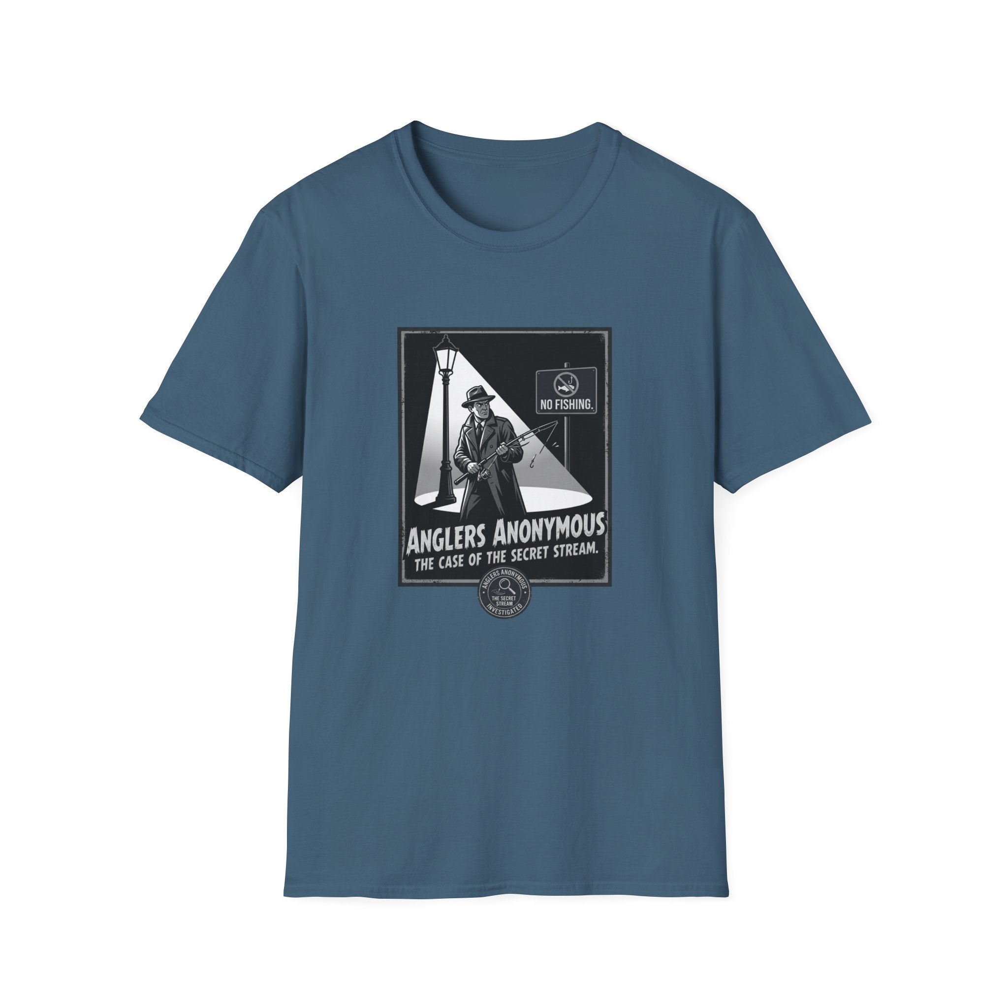 Anglers Anonymous Graphic — "No Fishing" Noir Detective Design