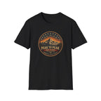 Peak to Peak Mountain T-Shirt — Vintage National Park Sunset Design