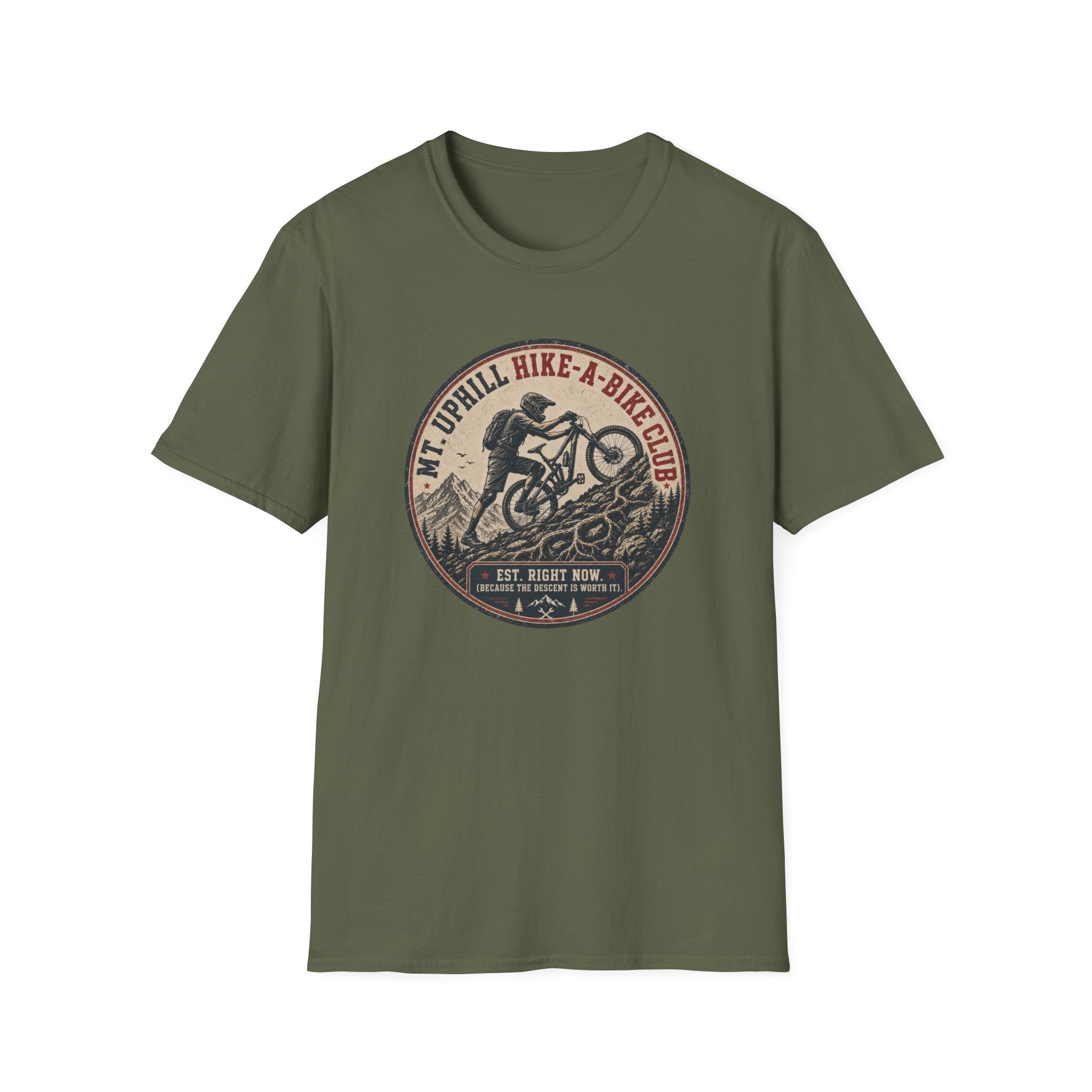 Hike-A-Bike Club — Mountain Biking Retro Logo Tee