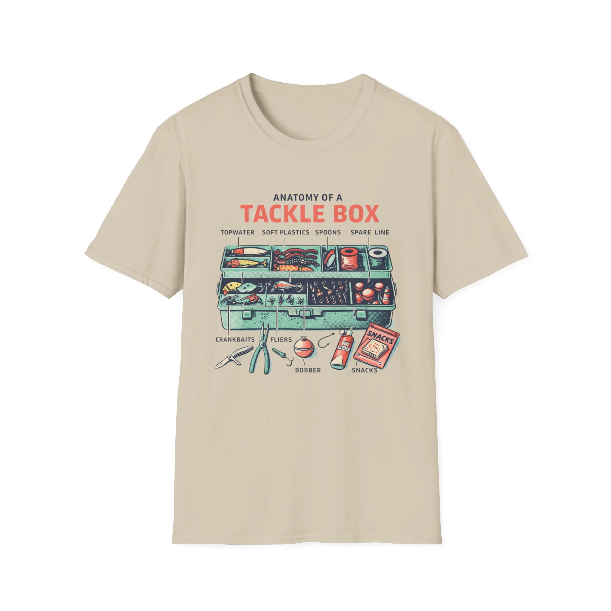 'Anatomy of a Tackle Box' Fishing Gear Graphic Tee