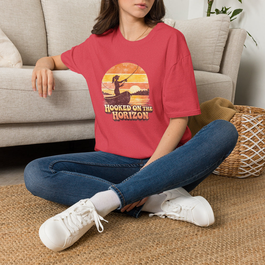 "Hooked on the Horizon" Sunset Angler Tee
