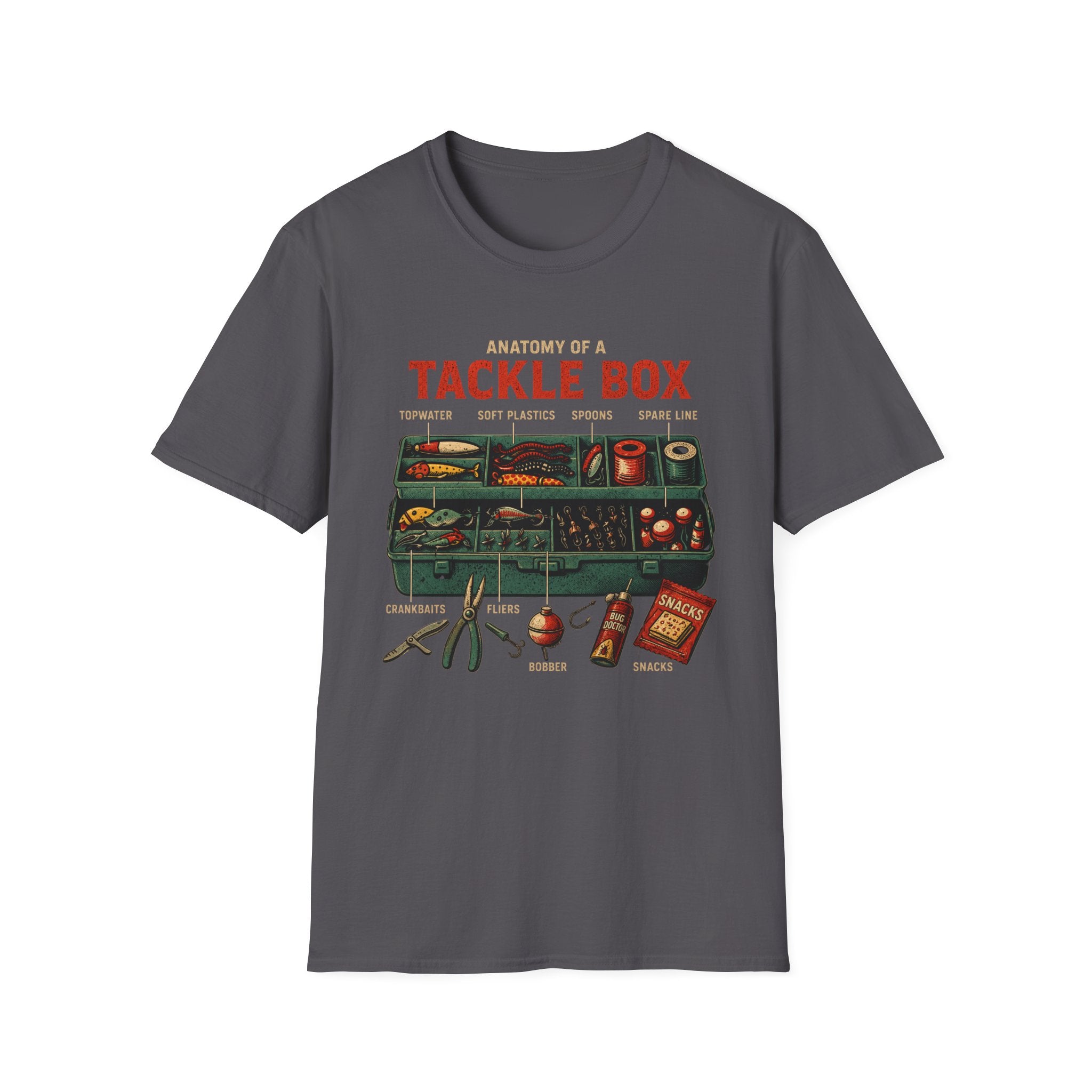 'Anatomy of a Tackle Box' Fishing Gear Graphic Tee