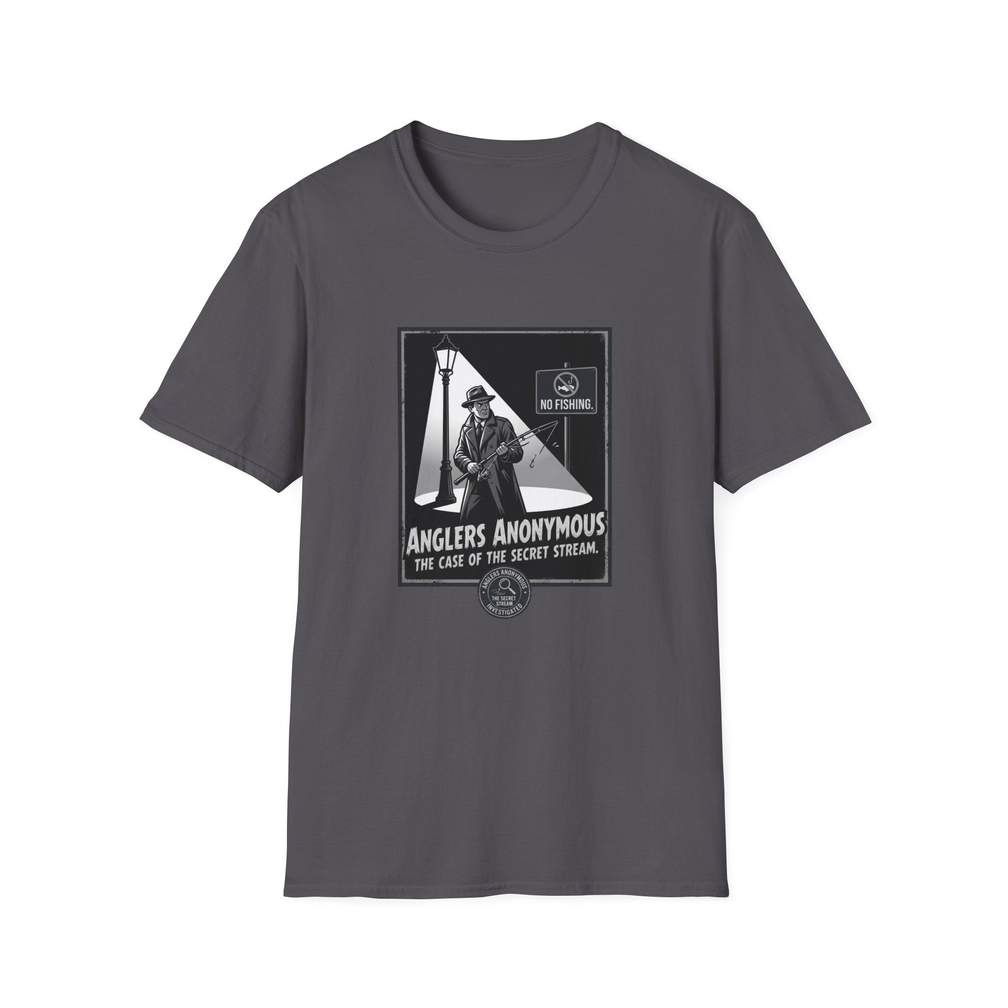 Anglers Anonymous Graphic — "No Fishing" Noir Detective Design