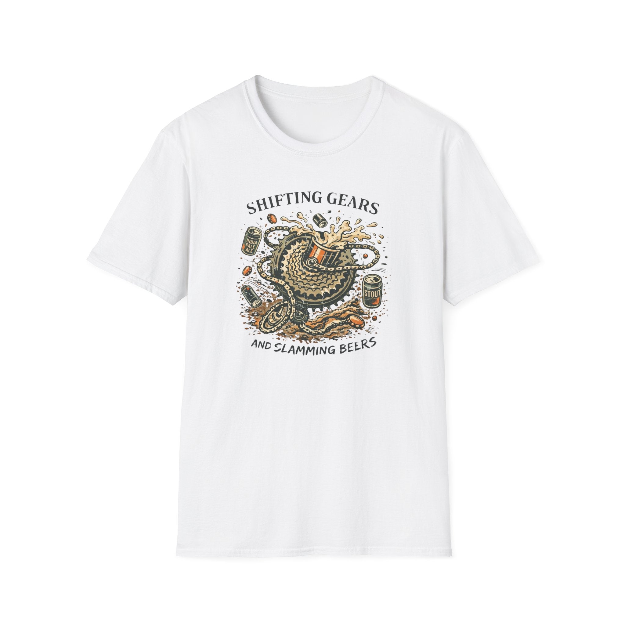 Shifting Gears — Vintage Motorcycle & Beer Adventure Tee