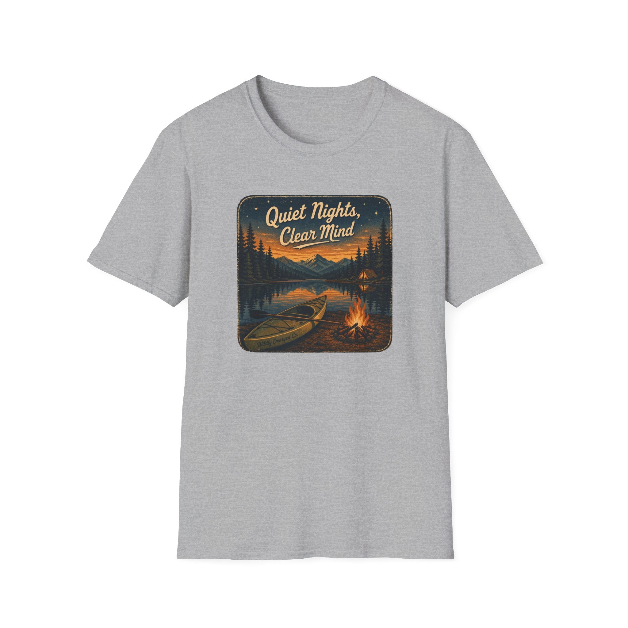 Quiet Nights, Clear Mind Camping Lake Graphic Tee