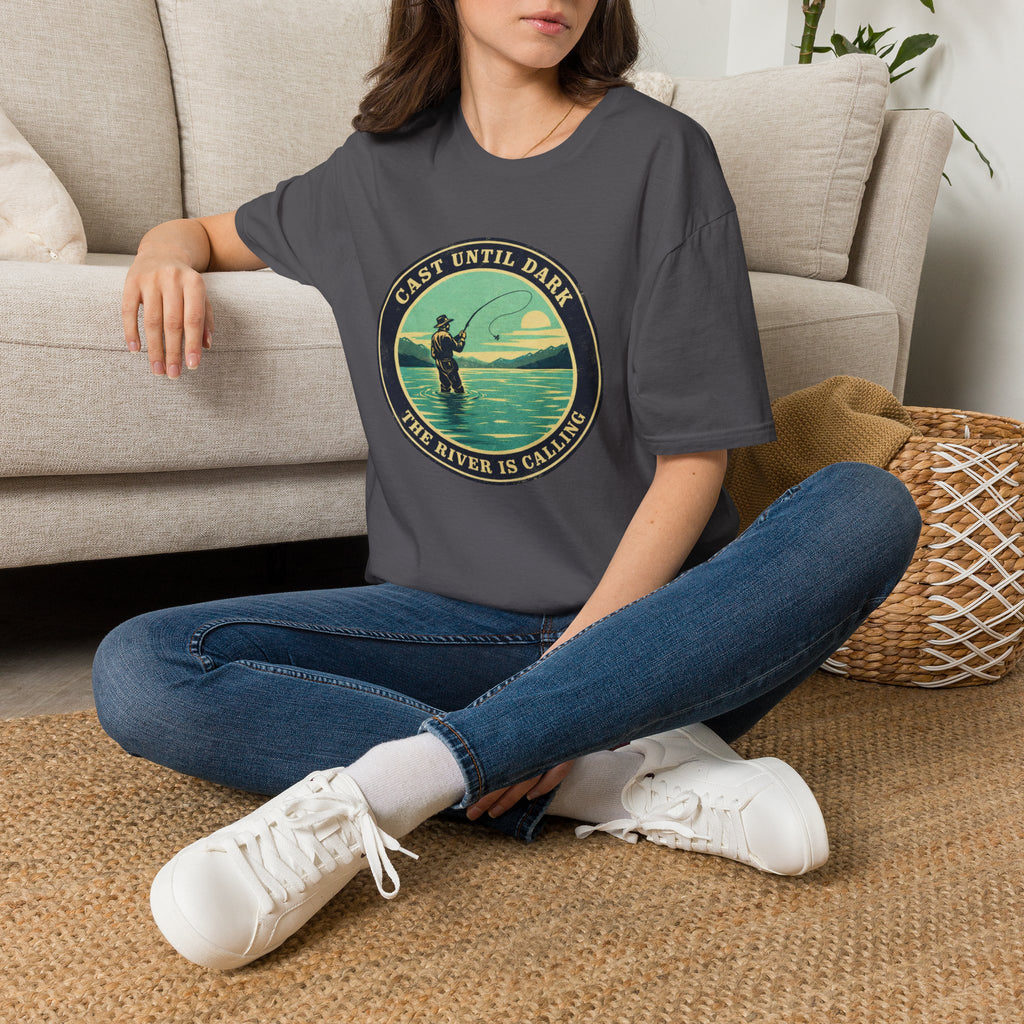 "Cast Until Dark" Vintage River Angler Tee