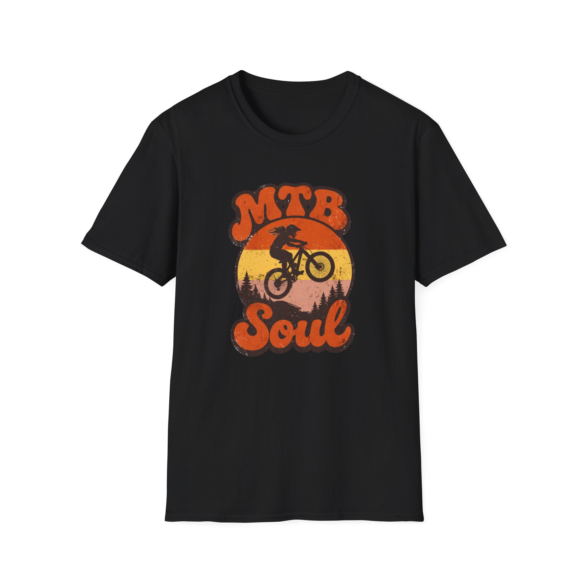 MTB Soul Mountain Bike — Retro Sunset Trail Rider Tee