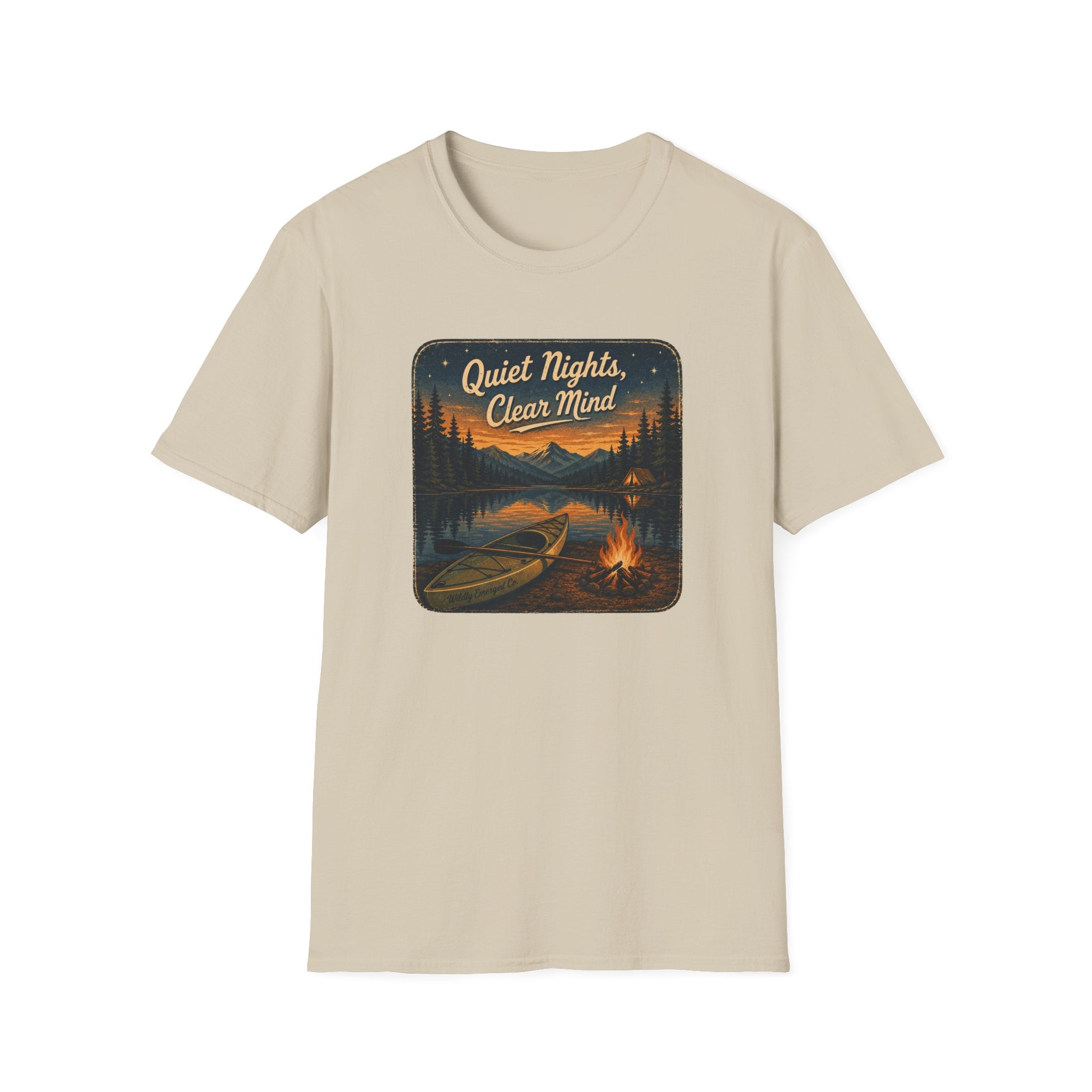 Quiet Nights, Clear Mind Camping Lake Graphic Tee
