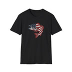 Patriotic Bass — American Flag Fish Tee