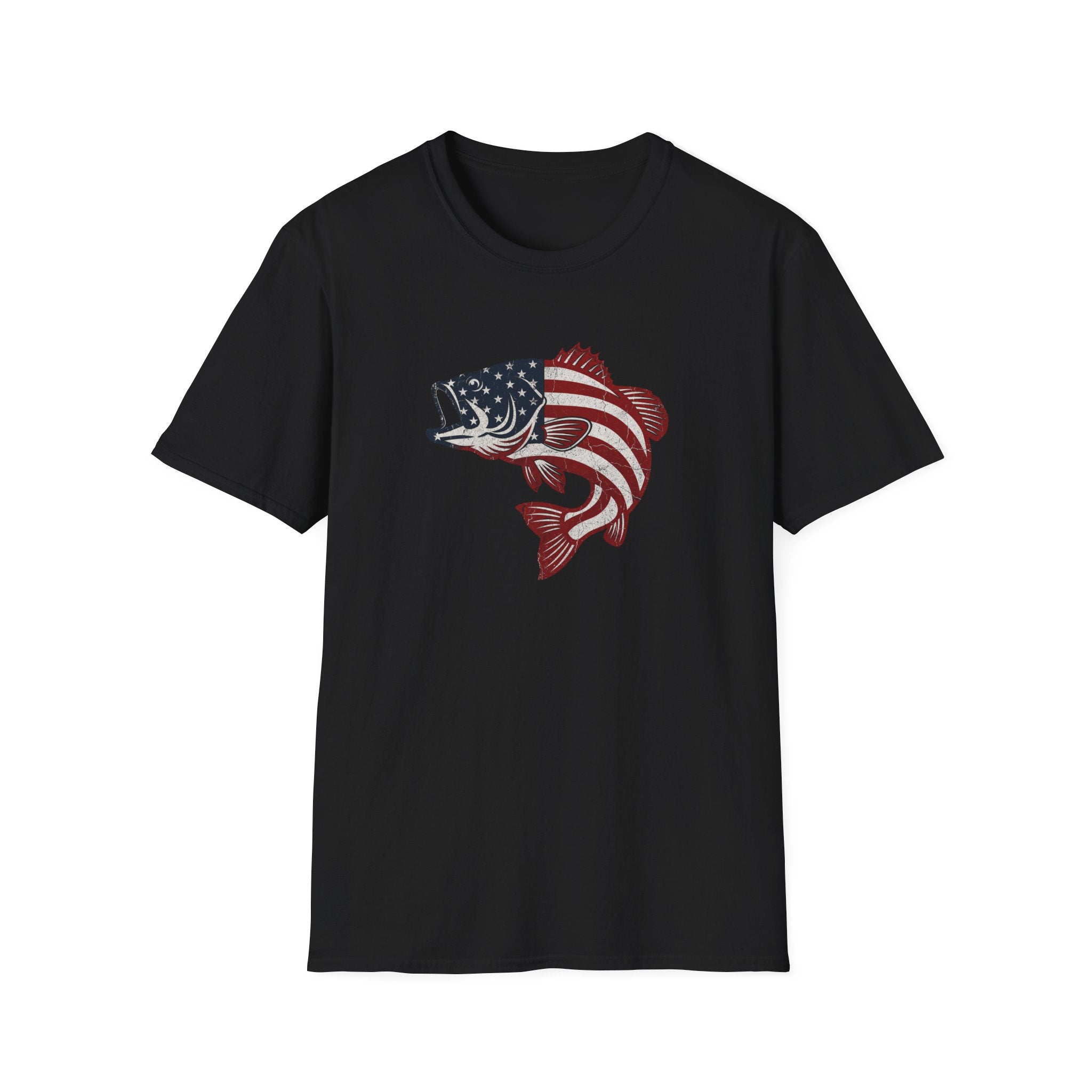 Patriotic Bass — American Flag Fish Tee