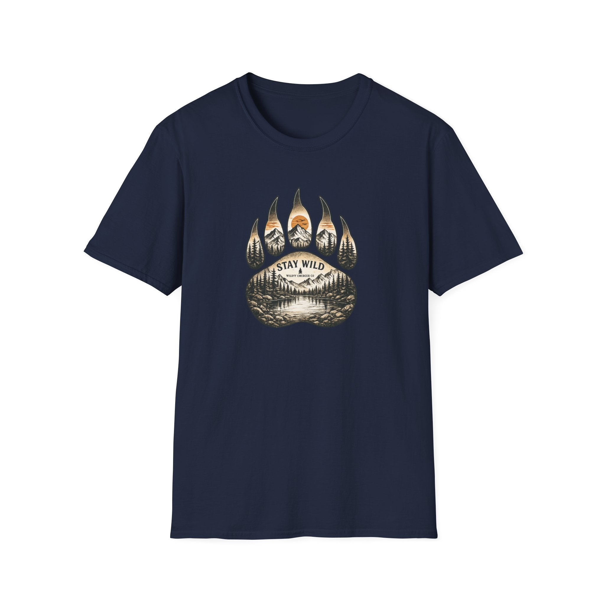 Stay Wild Bear Paw — Nature Scenic Graphic Tee