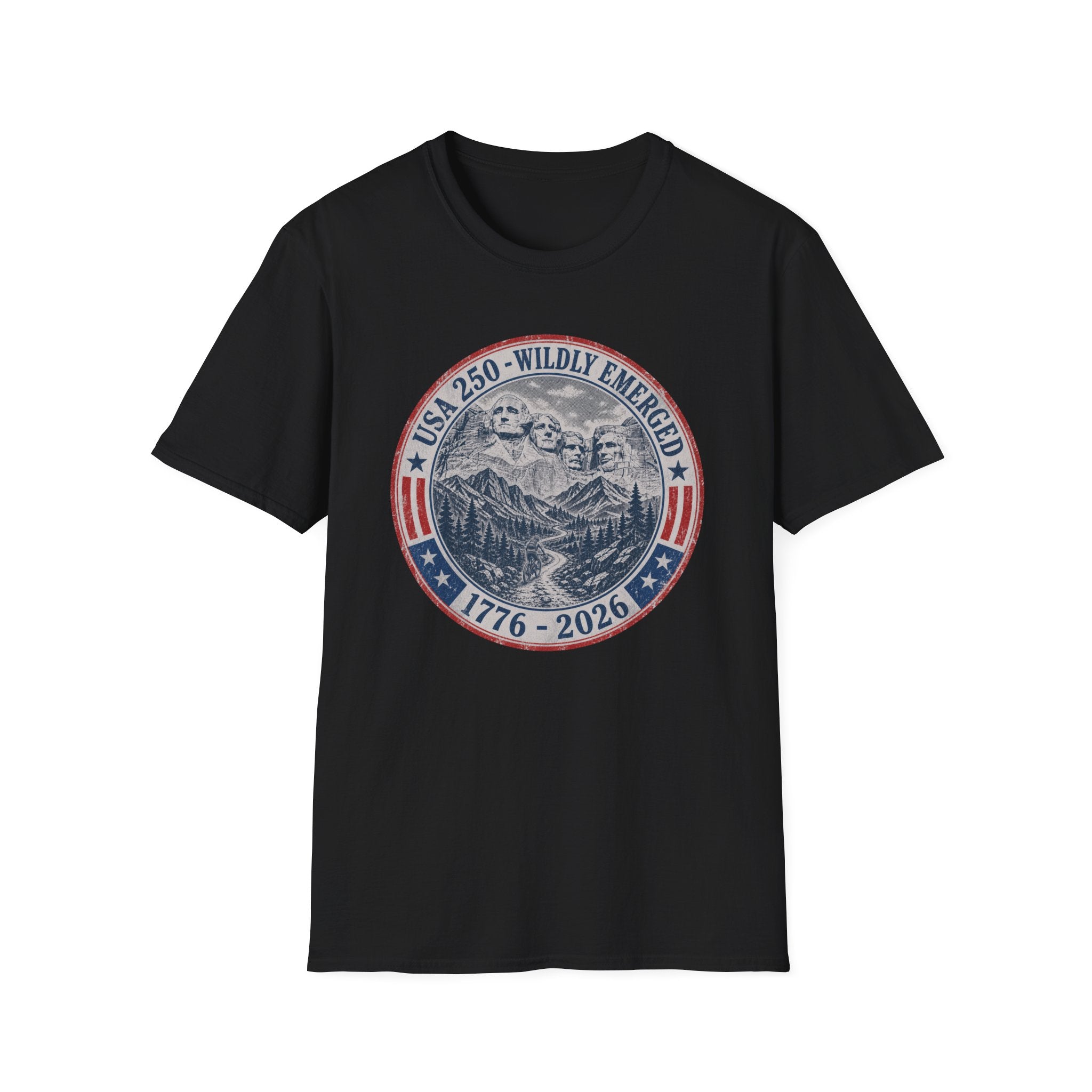 USA 250th - Mount Rushmore Mountain Biking Tee