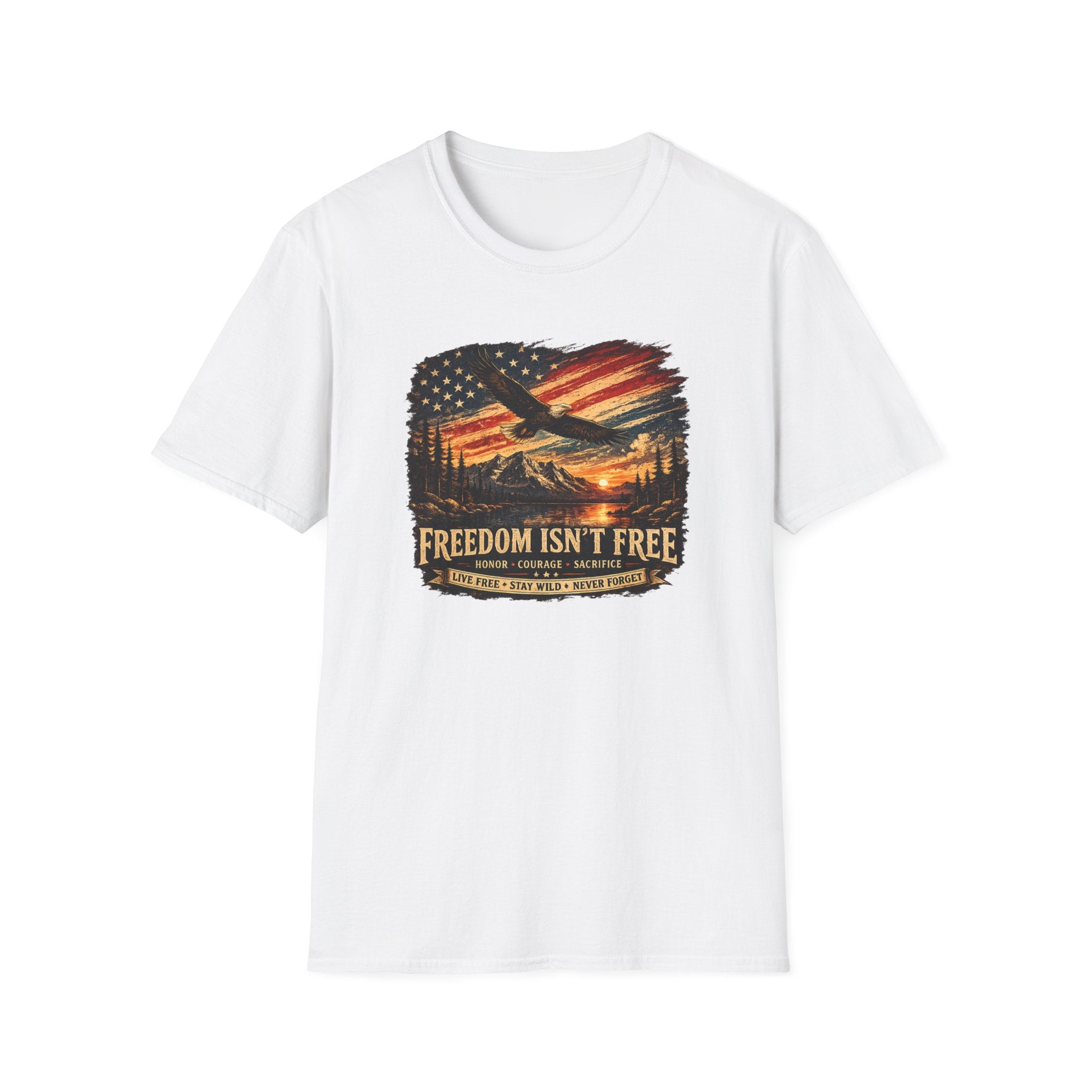 Freedom Isn't Free — American Flag Eagle Veteran Tribute Tee
