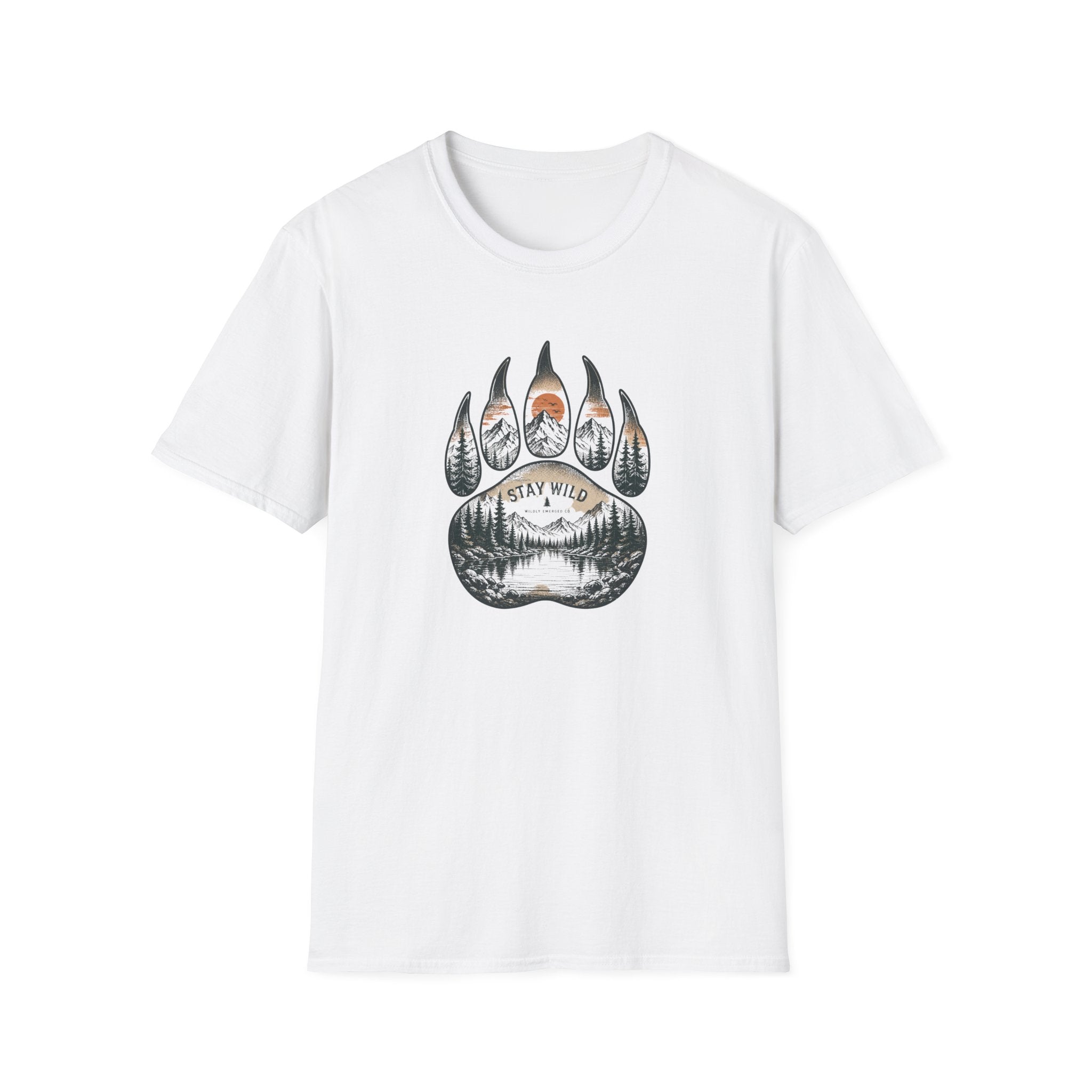 Stay Wild Bear Paw — Nature Scenic Graphic Tee