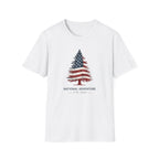American Flag Pine Tree — "National Adventure" Patriotic Graphic Tee