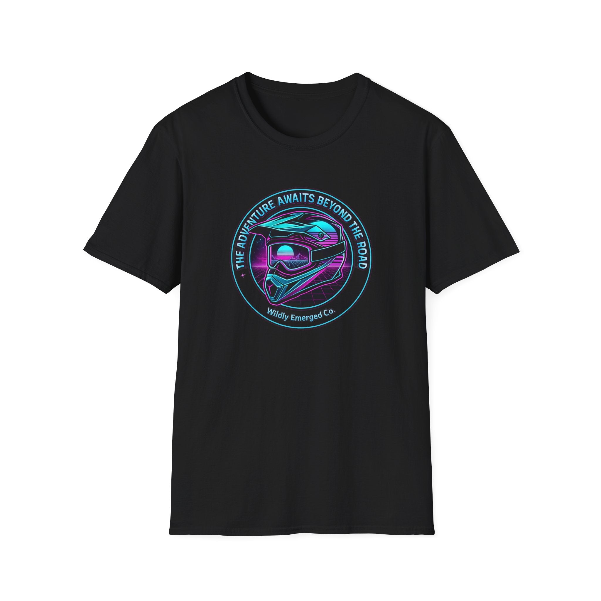 Adventure Helmet— "The Adventure Awaits Beyond the Road" Motorcycle Tee