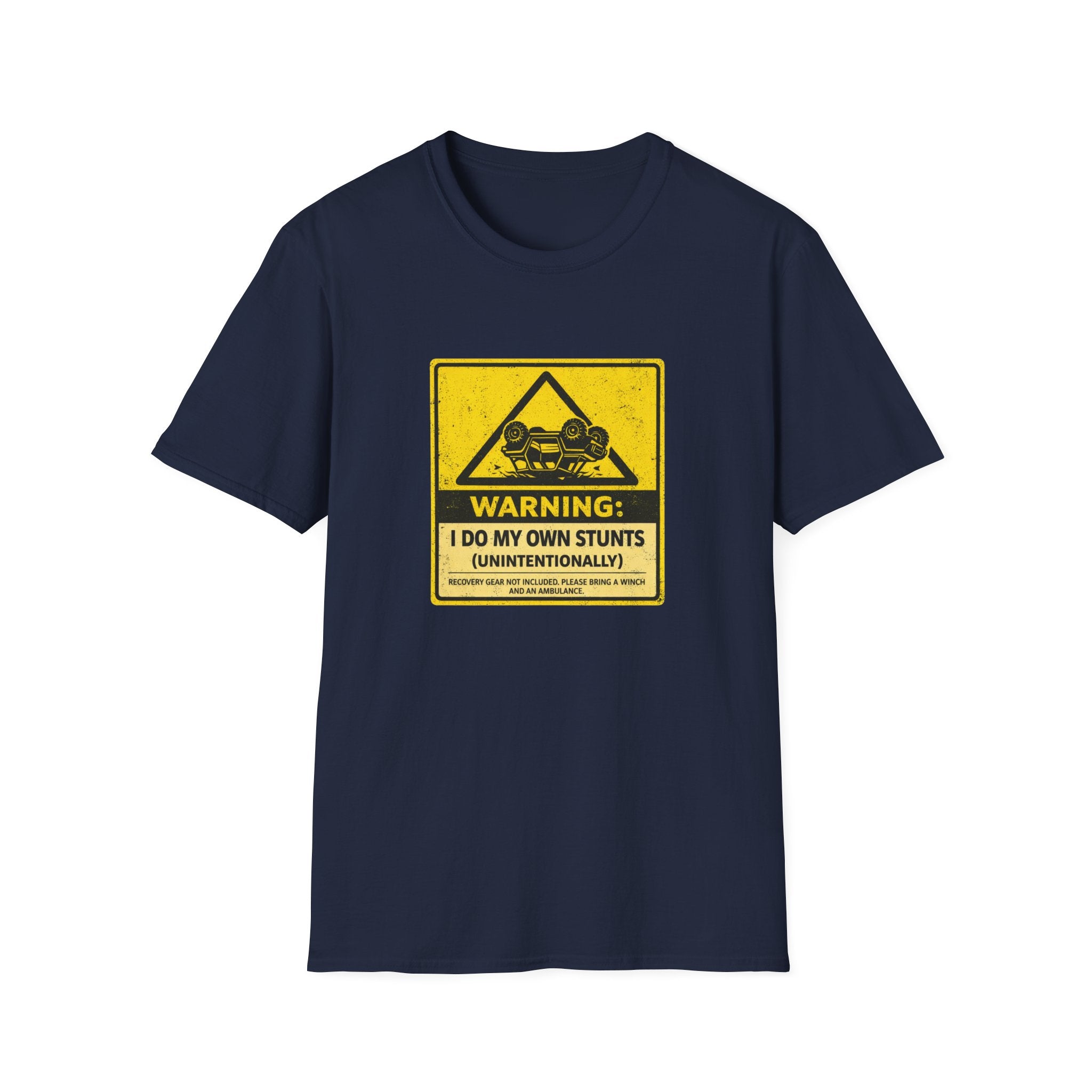 "Warning: I Do My Own Stunts (Unintentionally)" Vintage Warning Sign