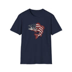 Patriotic Bass — American Flag Fish Tee