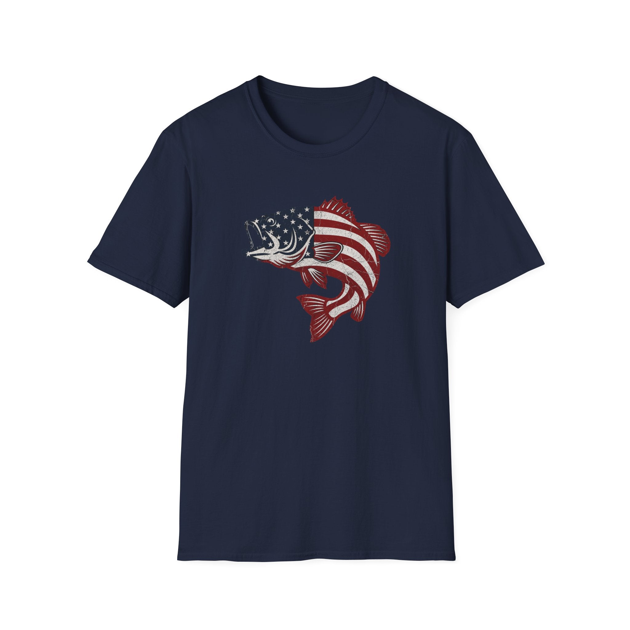 Patriotic Bass — American Flag Fish Tee