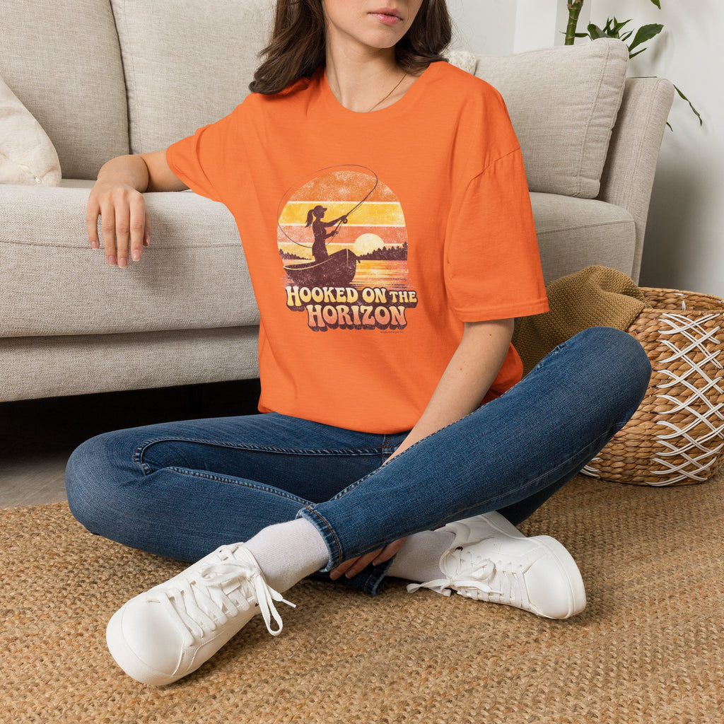 "Hooked on the Horizon" Sunset Angler Tee