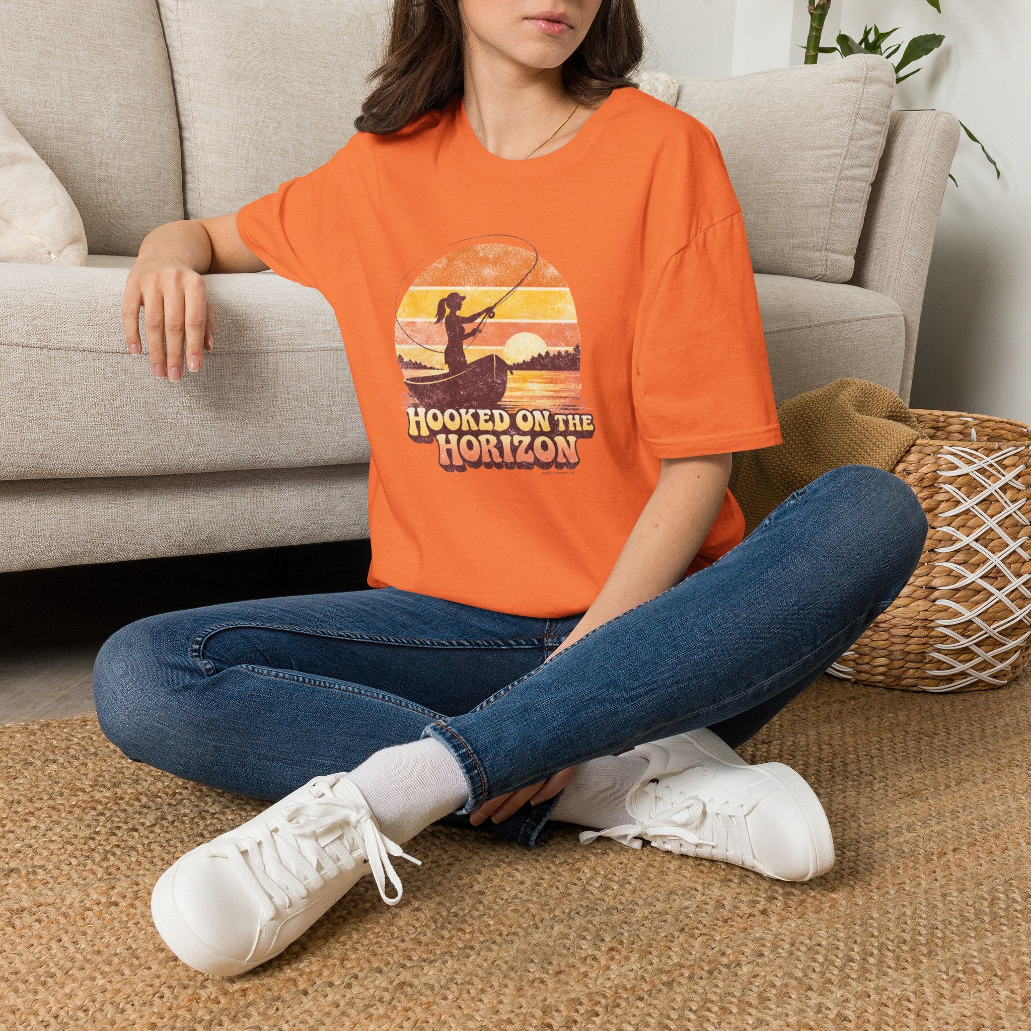 "Hooked on the Horizon" Sunset Angler Tee