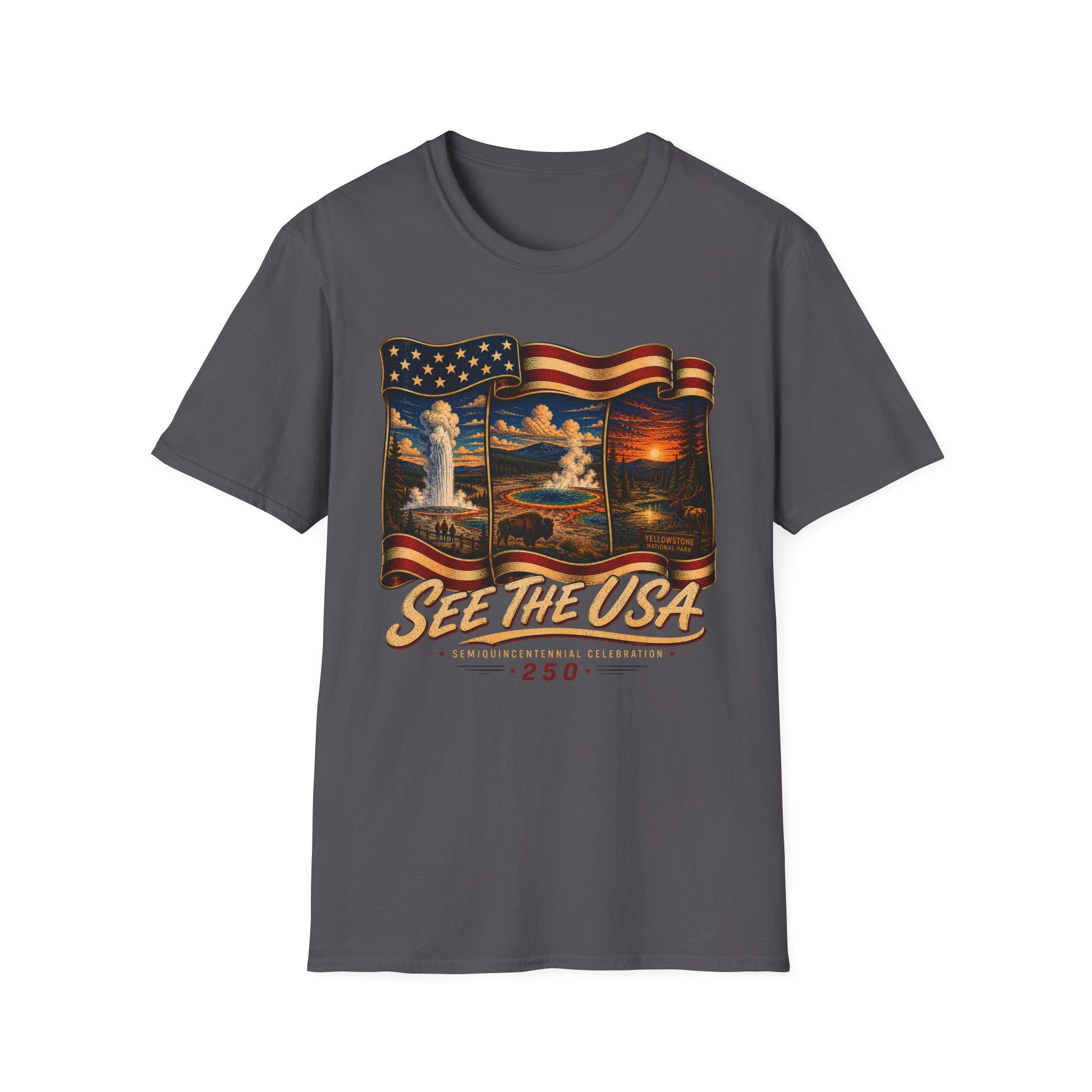 USA National Parks — "See The USA" Vintage Flag Travel Tee