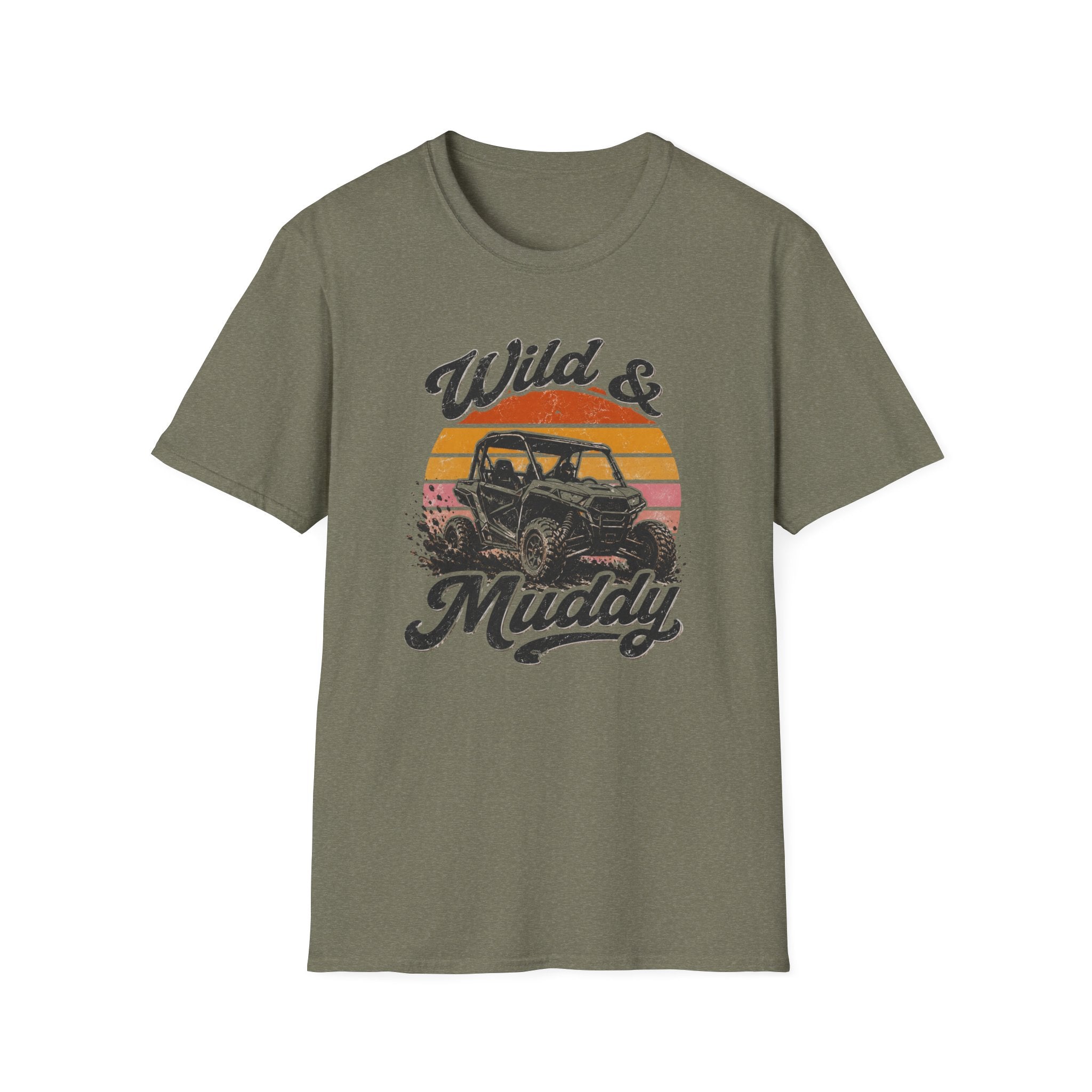 Wild & Muddy Off-Road T-Shirt — Vintage Sunset UTV ATV Tee for Outdoor Adventure Lovers