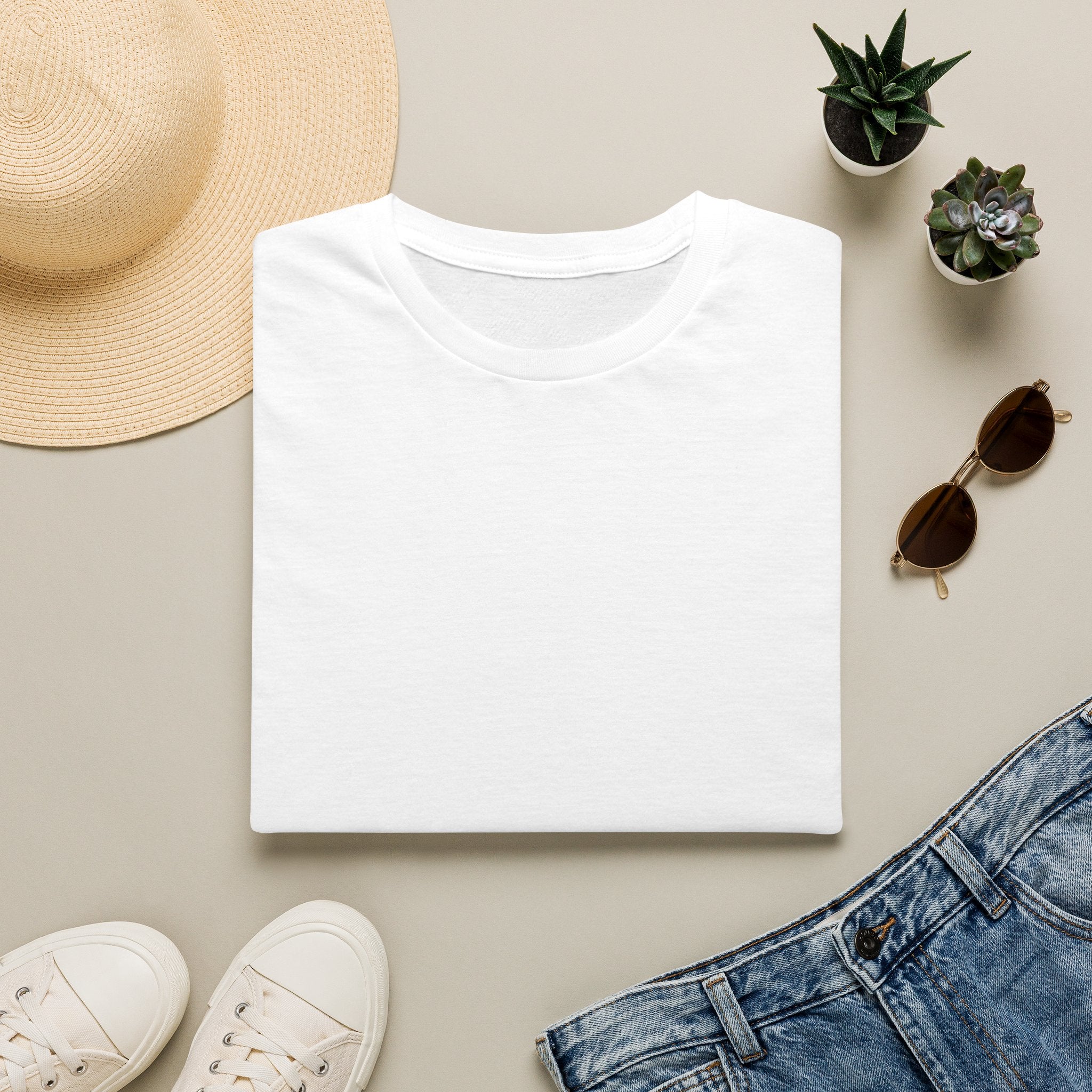 White Crewneck - Minimal Casual Tee for Everyday Wear