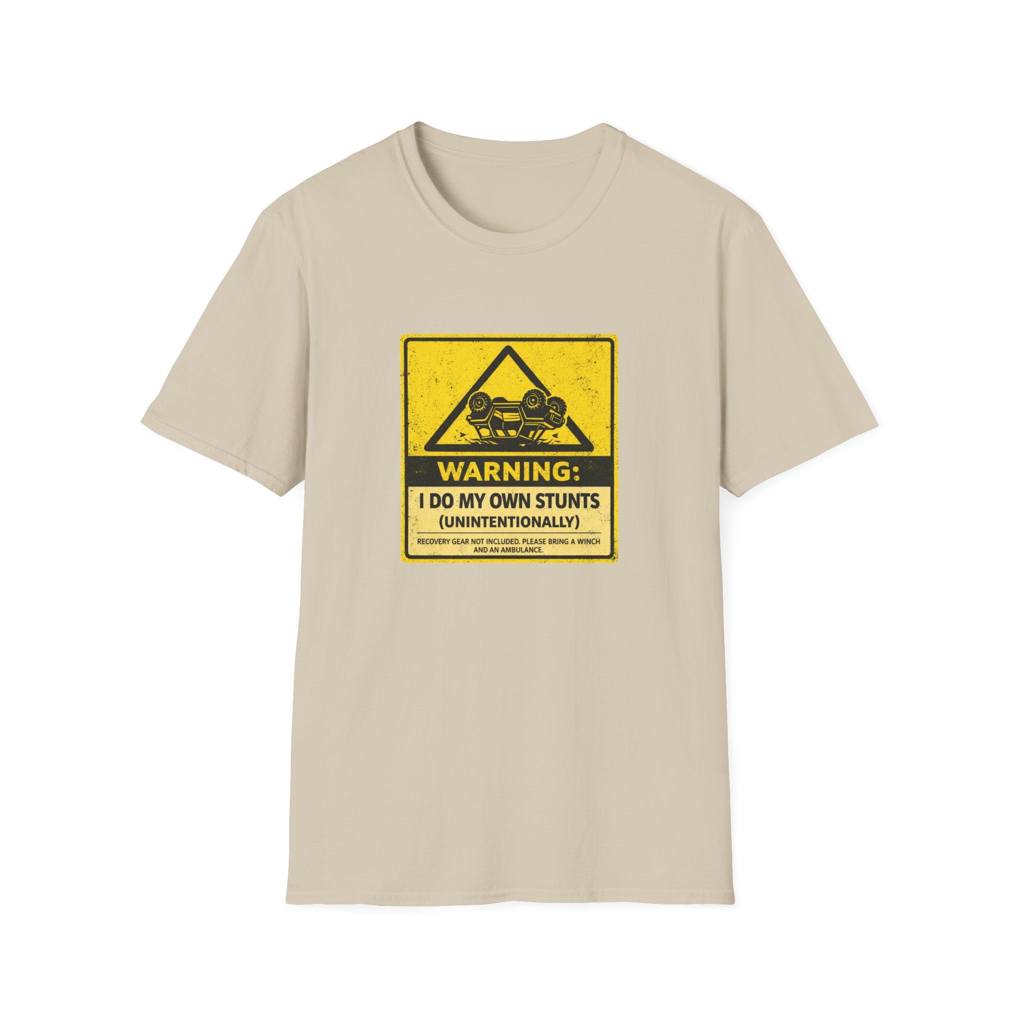 "Warning: I Do My Own Stunts (Unintentionally)" Vintage Warning Sign