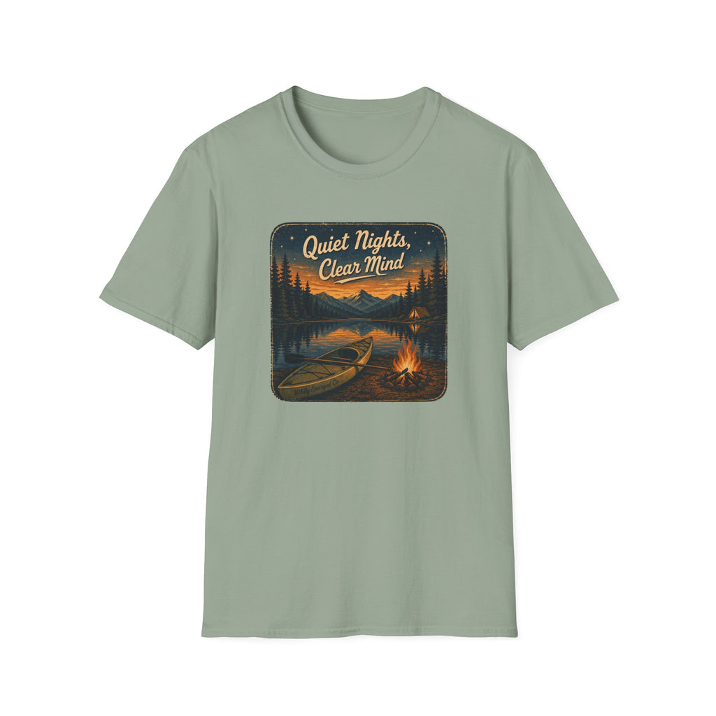 Quiet Nights, Clear Mind Camping Lake Graphic Tee