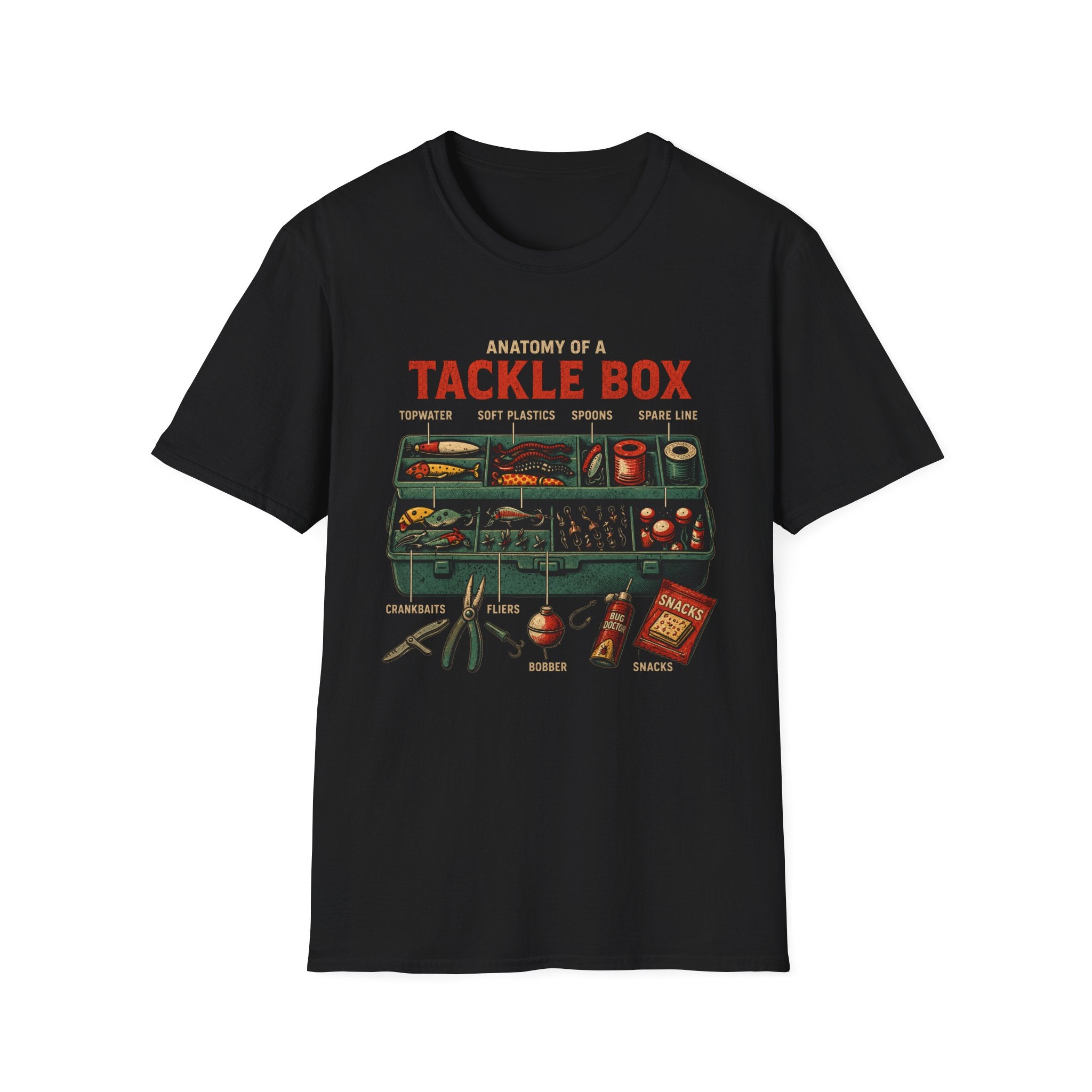 'Anatomy of a Tackle Box' Fishing Gear Graphic Tee
