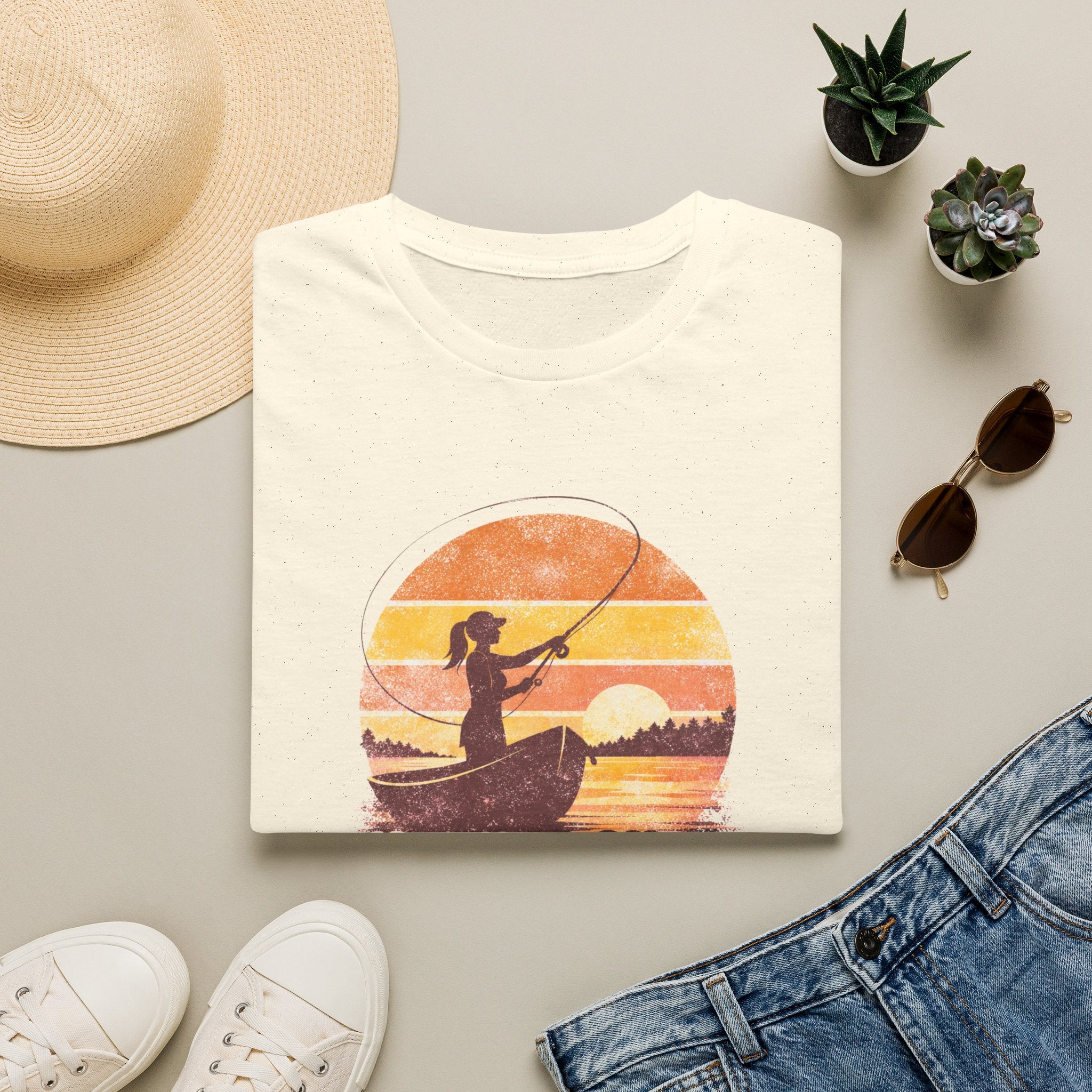 "Hooked on the Horizon" Sunset Angler Tee