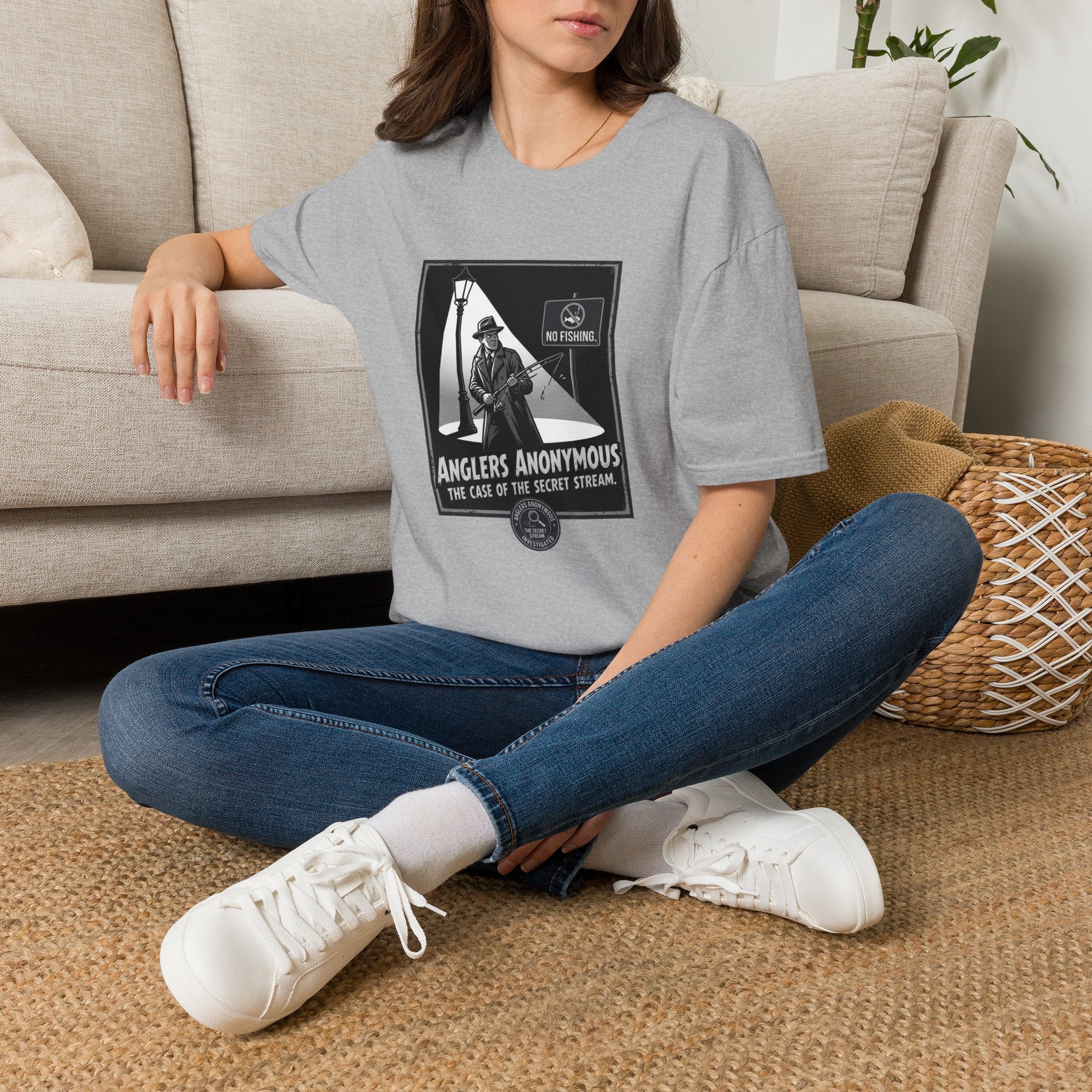 Anglers Anonymous Graphic — "No Fishing" Noir Detective Design