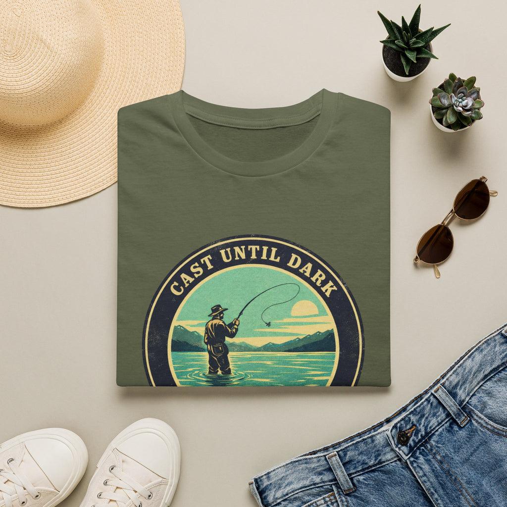 "Cast Until Dark" Vintage River Angler Tee