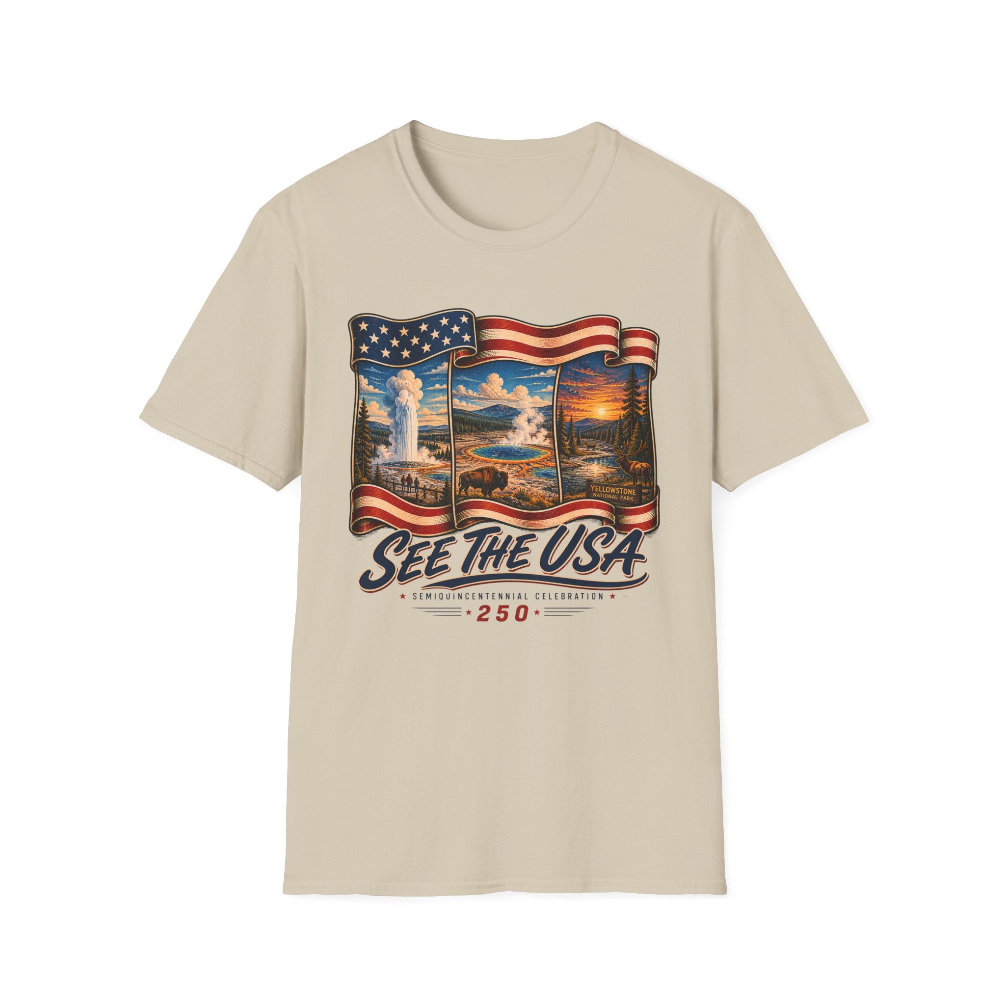 USA National Parks — "See The USA" Vintage Flag Travel Tee