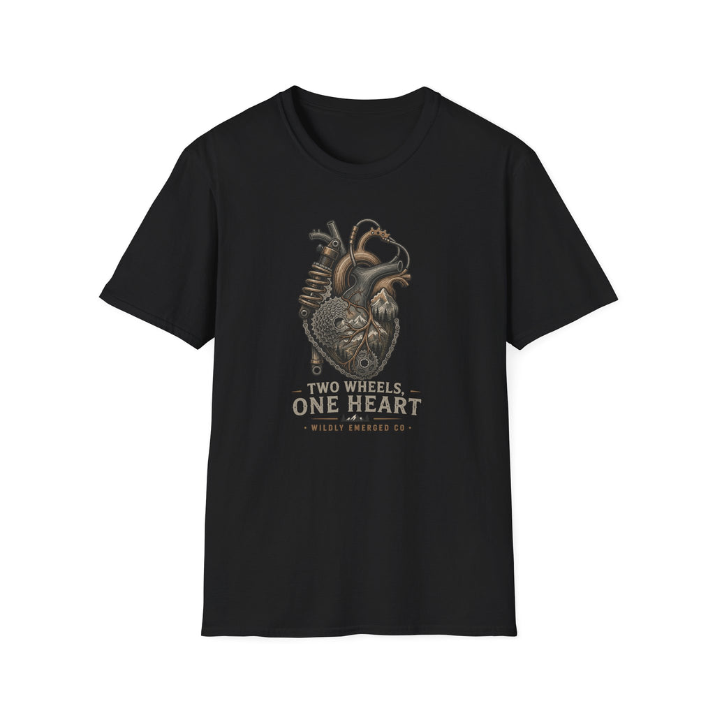 Motorcycle Heart — "Two Wheels, One Heart" Vintage Bike Tee