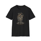Motorcycle Heart — "Two Wheels, One Heart" Vintage Bike Tee