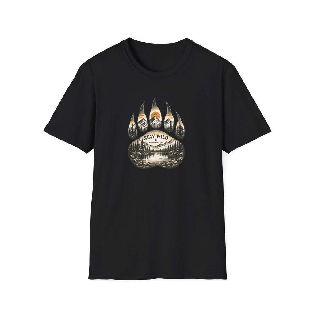 Stay Wild Bear Paw — Nature Scenic Graphic Tee