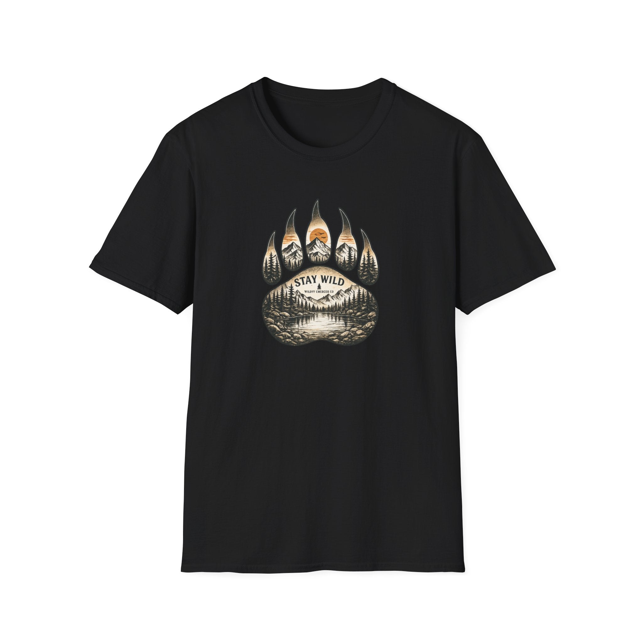 Stay Wild Bear Paw — Nature Scenic Graphic Tee