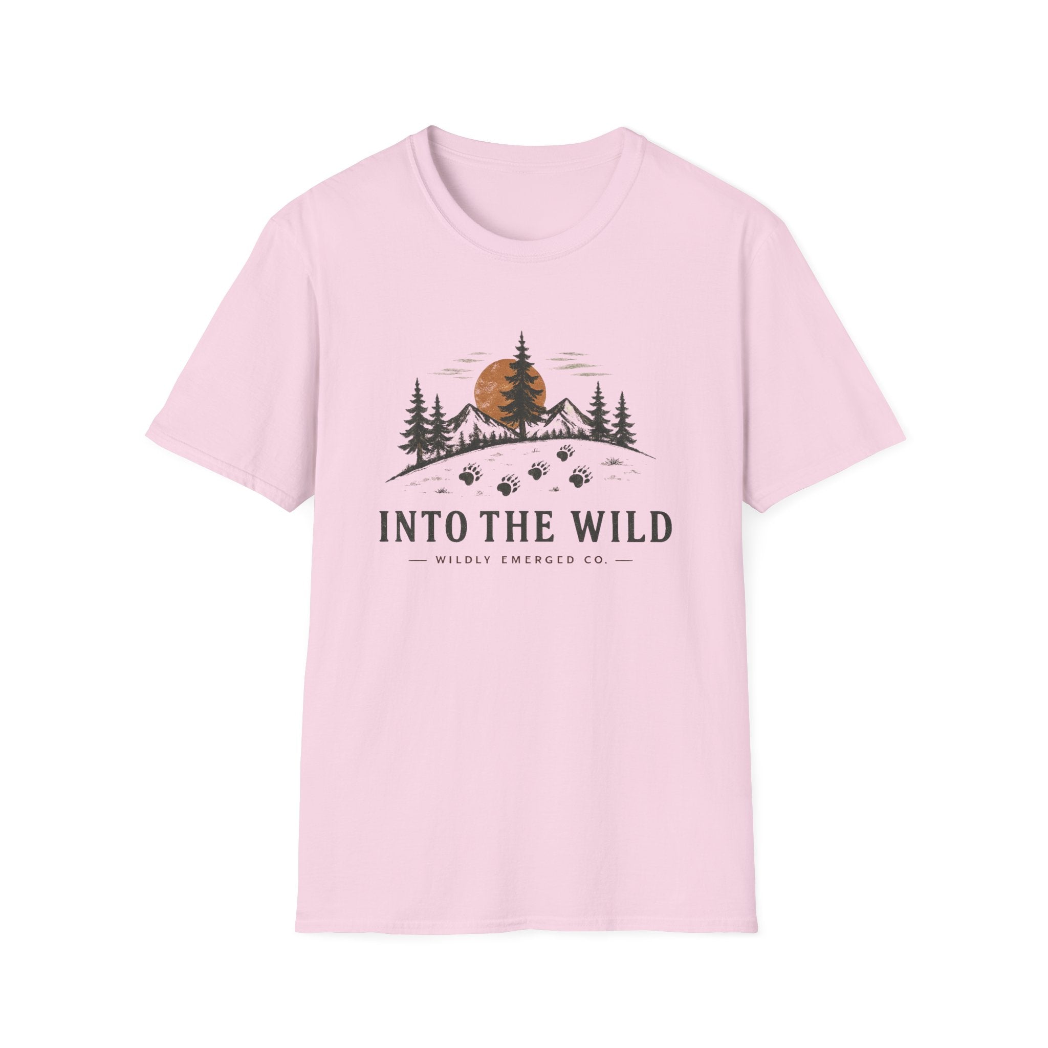 Into The Wild — Mountain Sunset Paw Print Tee