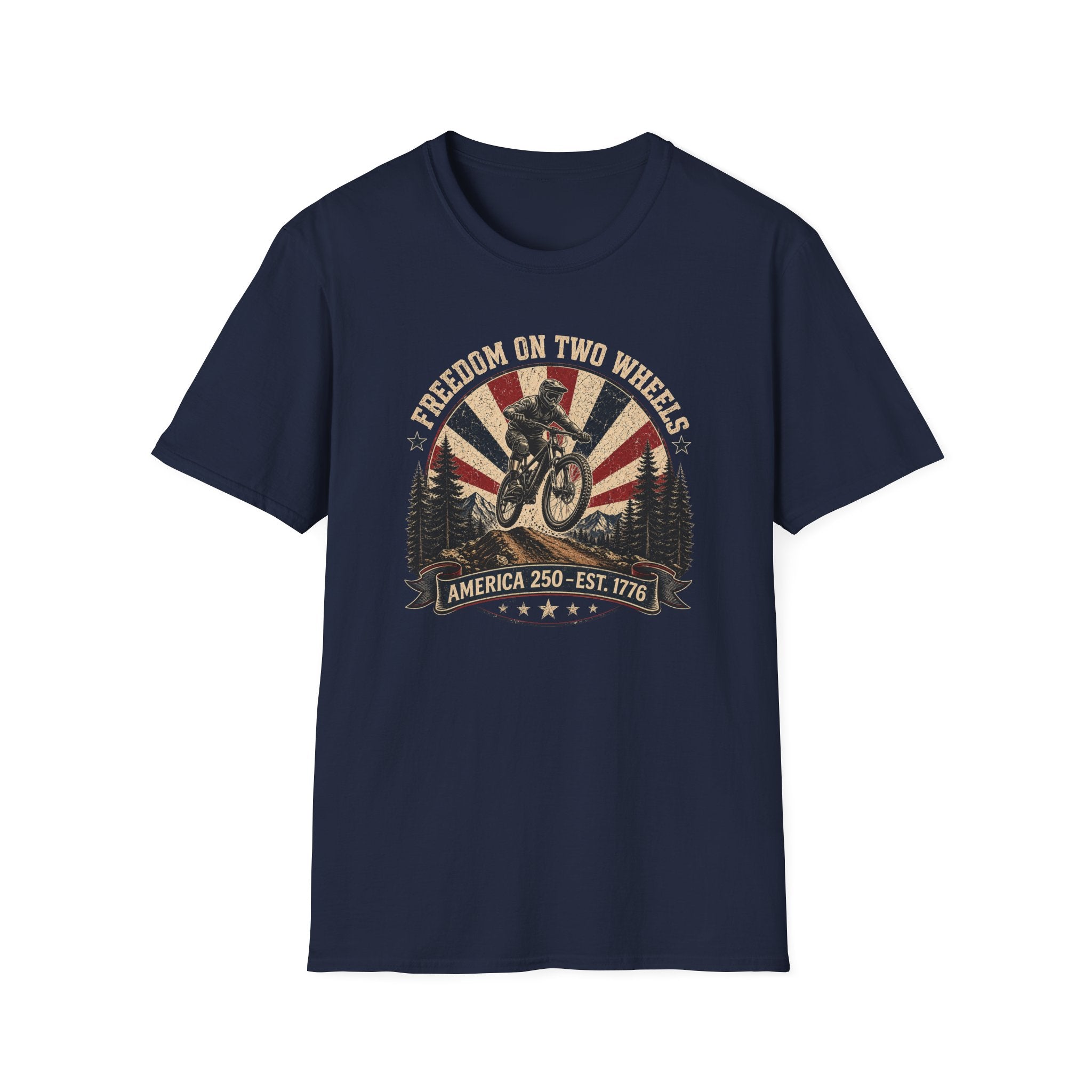 Freedom on Two Wheels Motorcycle — Vintage Rider Graphic Tee