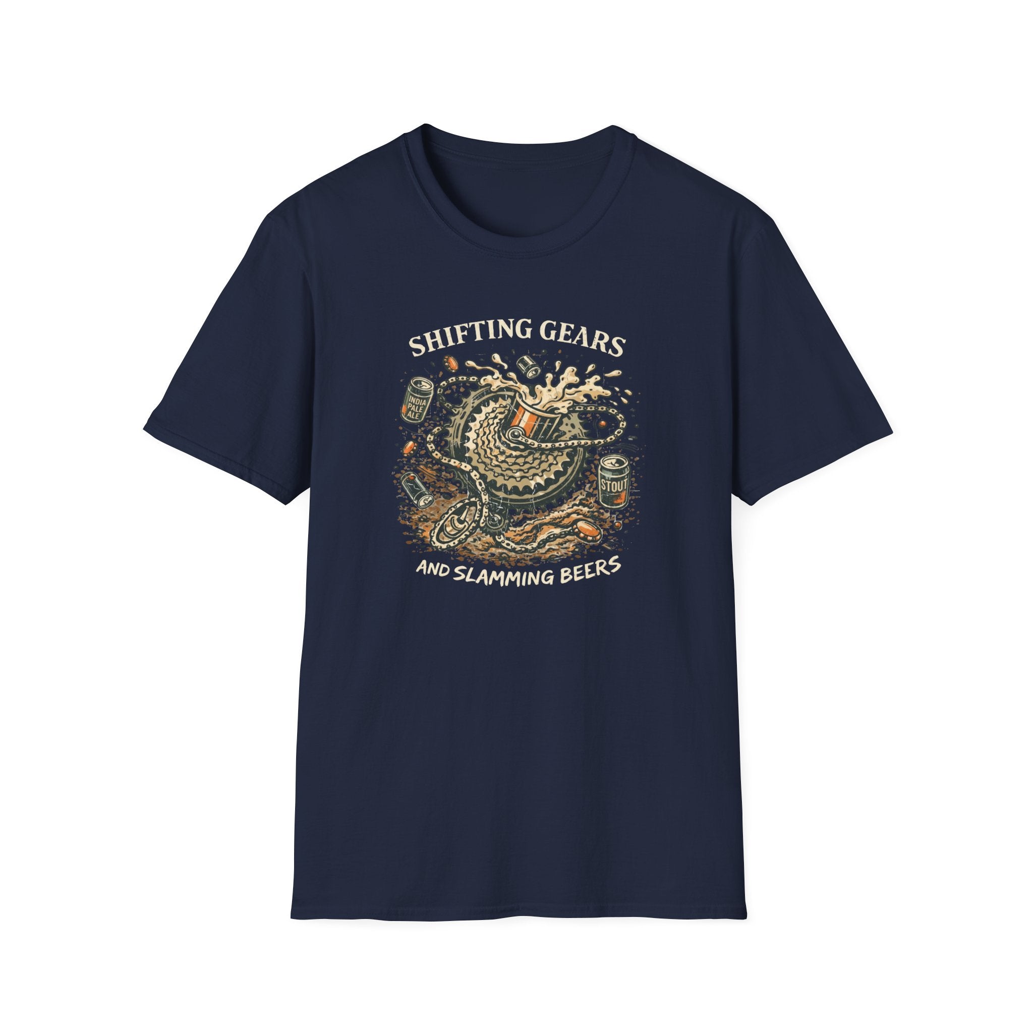 Shifting Gears — Vintage Motorcycle & Beer Adventure Tee